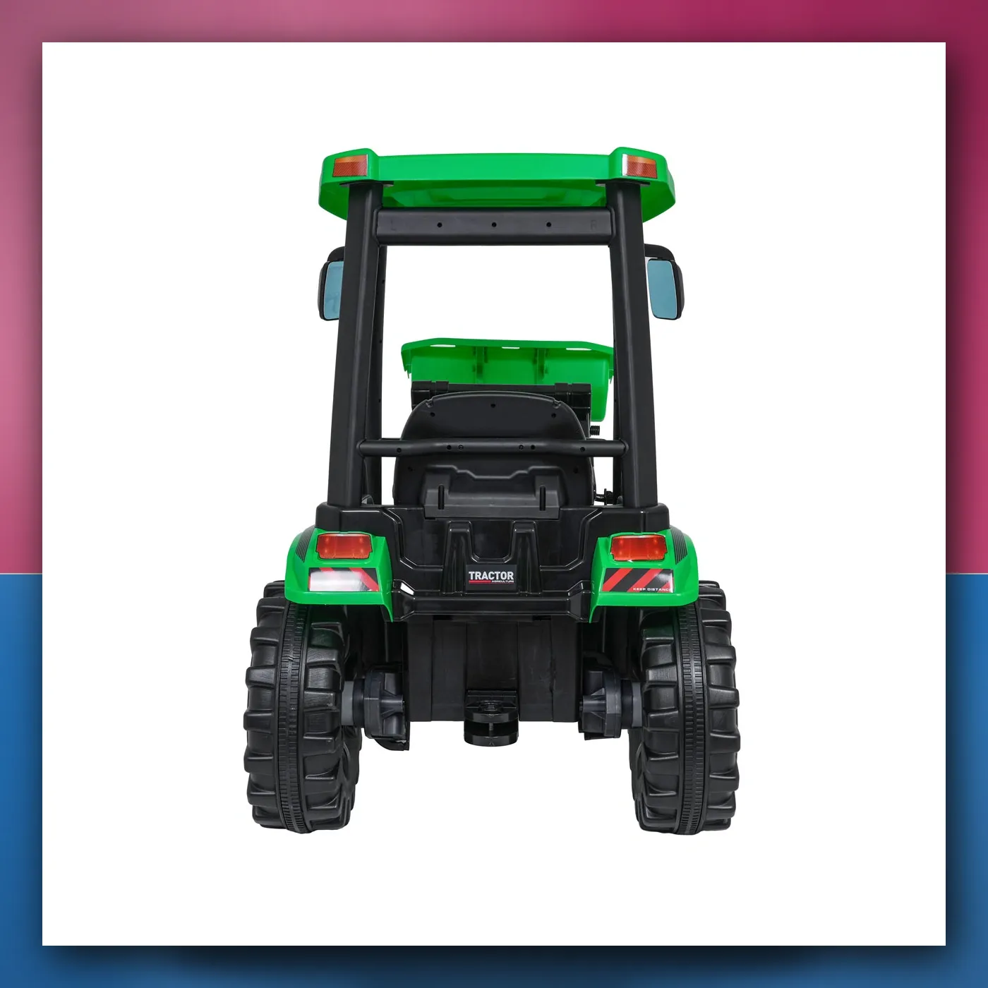 MEGA traktor D68 na akumulator s prikolicom, zeleni