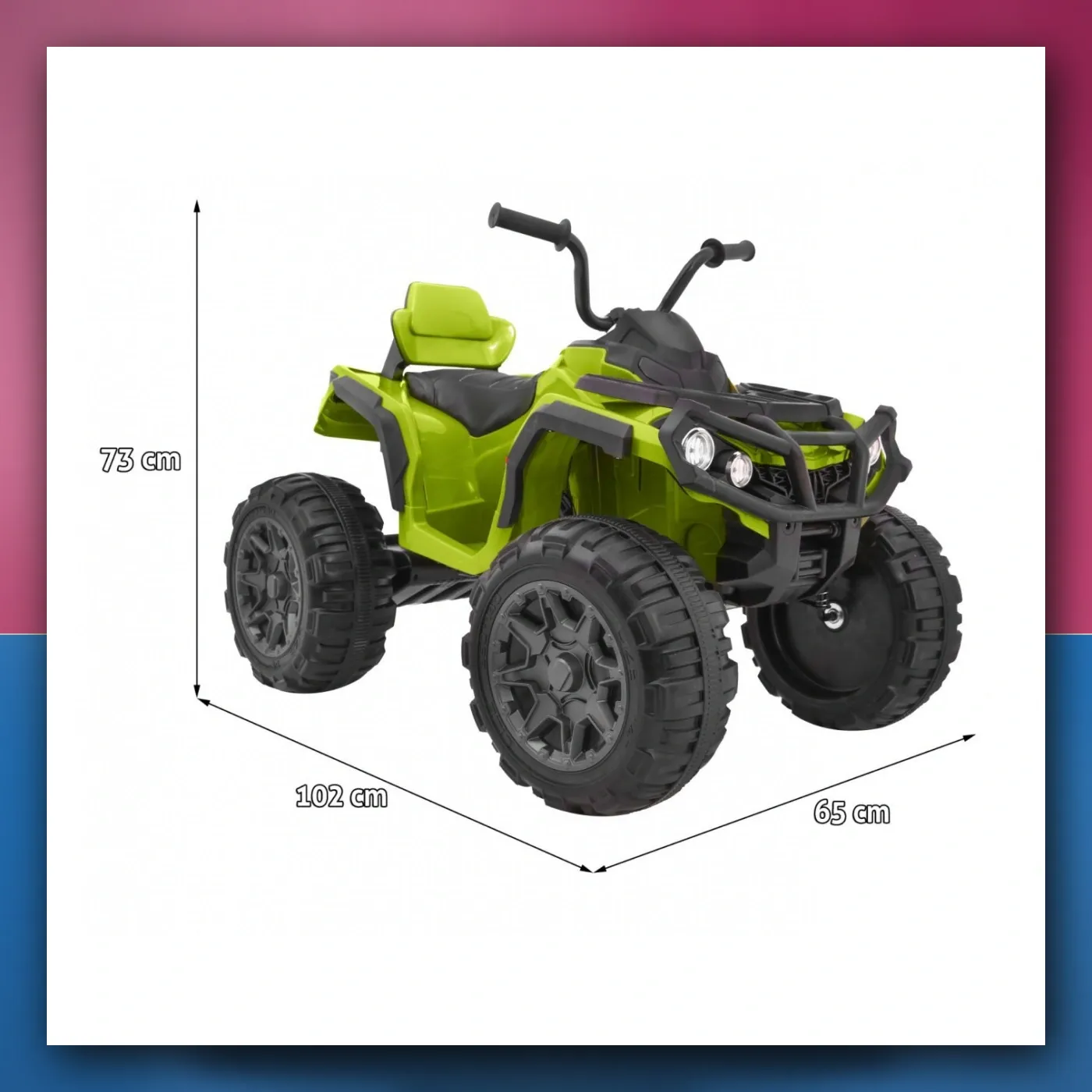 Četverocikl ATV 2. 4GHz na akumulator za djecu - zeleni + Daljinski upravljač + EVA kotači + Radio + MP3 + Lagani Start - slika 1
