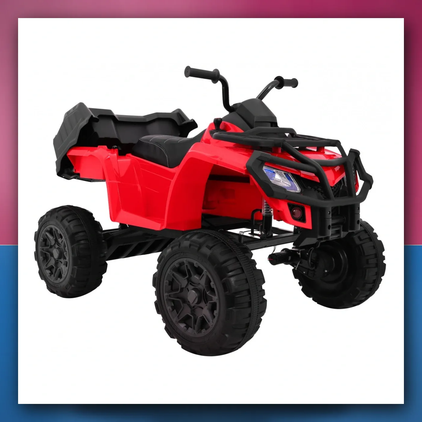 Četverocikl XL ATV na akumulator za djecu - crveni + Pogon 4x4 + Prtljažnik + Lagani Start + EVA + Audio + LED - slika 1