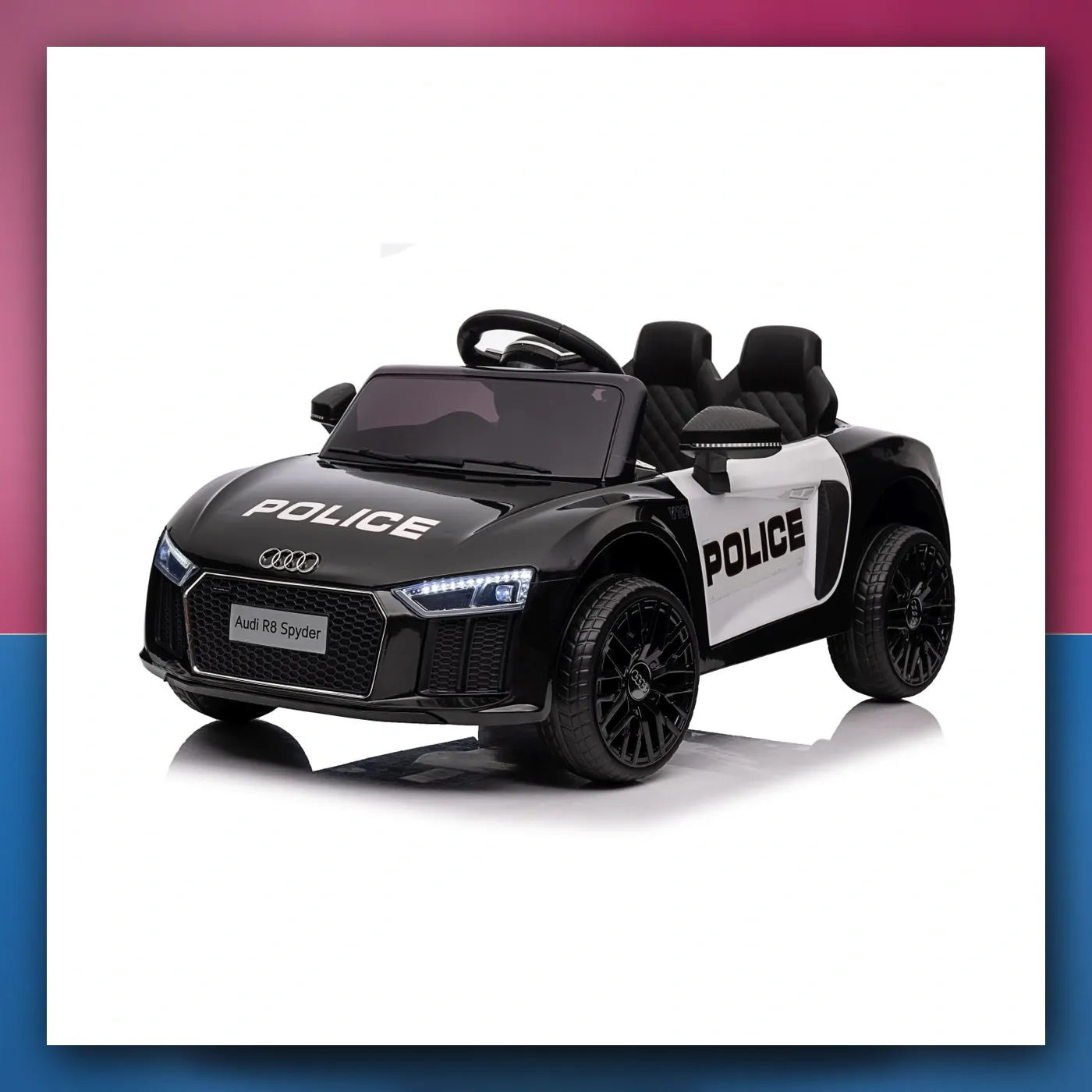 Audi R8 Policija na akumulator za djecu - + Daljinski upravljač + EVA + Lagani Start + MP3 + LED - slika 1