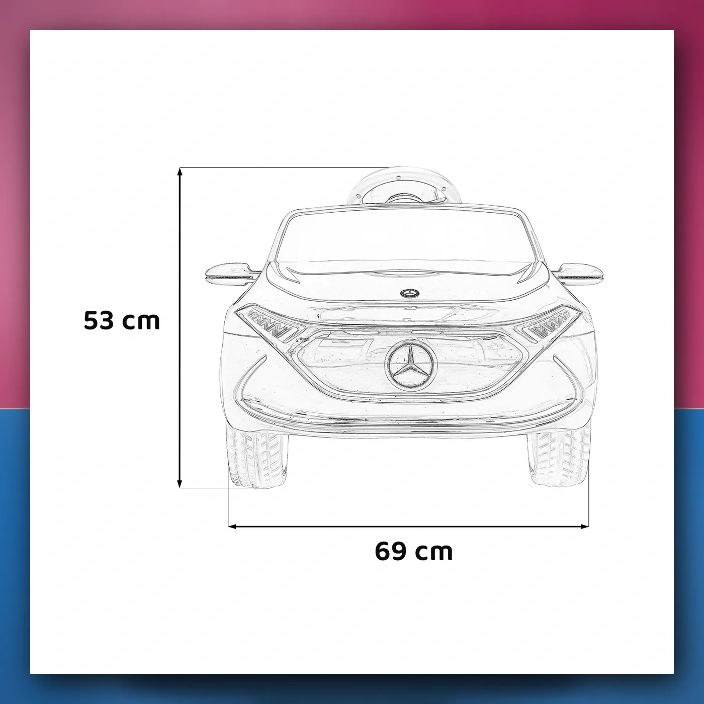 Mercedes Benz AMG EQA za djecu bijeli + Daljinski upravljač + 5 - točkaste pojasevi + EVA + Zaslon MP3 + LED - slika 1