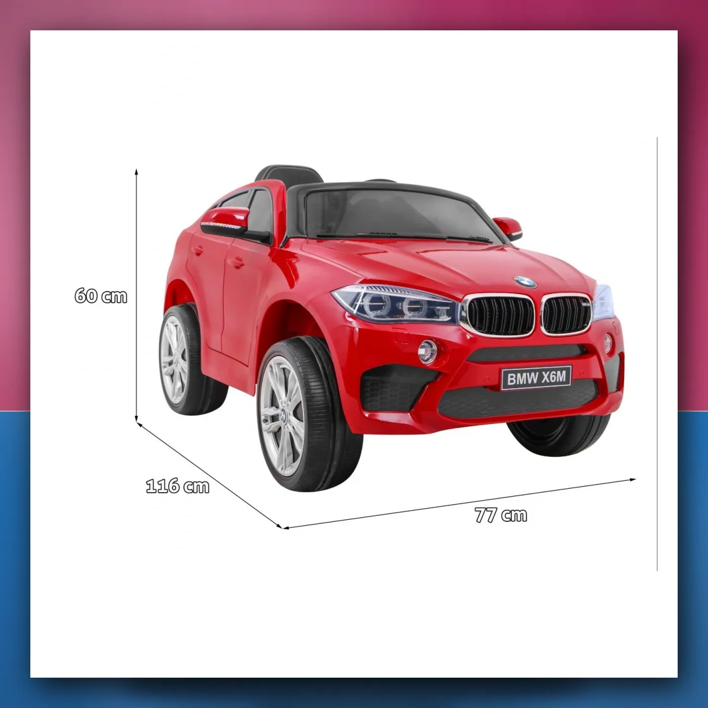 BMW X6M Električne Mali auto za djecu, crveni SUV + Daljinski upravljač - slika 1