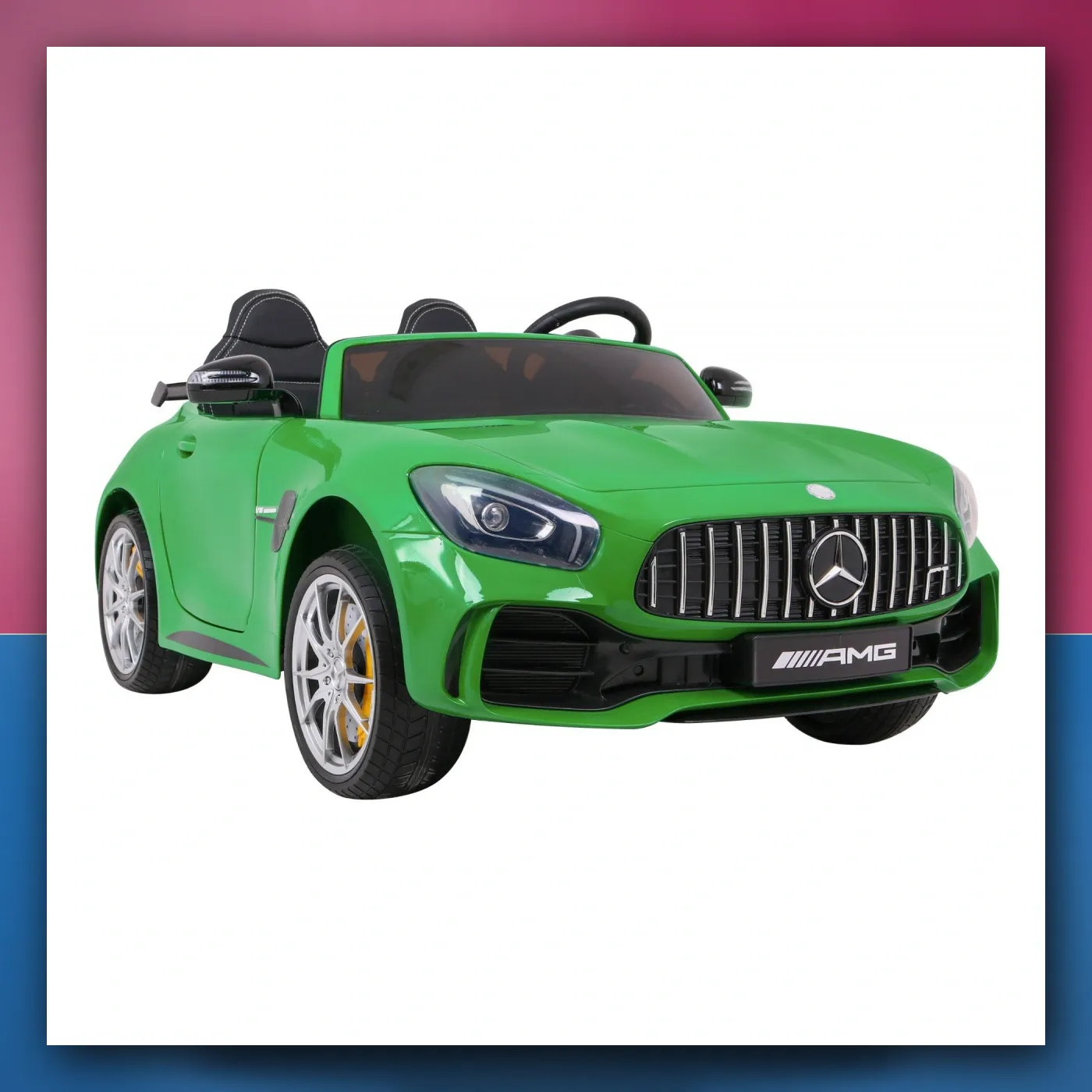 Mercedes - Benz GT R za djecu Lakir zeleni 4x4 - slika 1