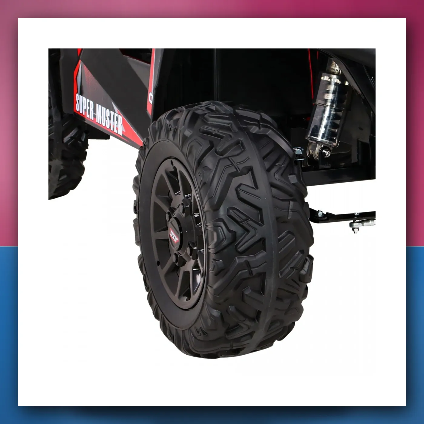 Buggy UTV Terenska za djecu crveni + Daljinski upravljač + Prtljažnik + Lagani Start + EVA + MP3 + LED - slika 1