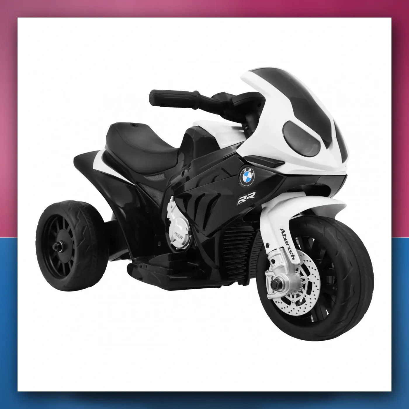 Motor BMW S1000 RR Mini na akumulator za djecu - crni + 3 kotači + Zvukovi + LED - slika 1