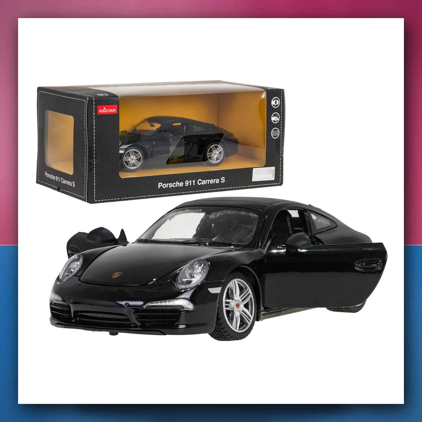 Metalni automobil Porsche 911 1:24 crni RASTAR