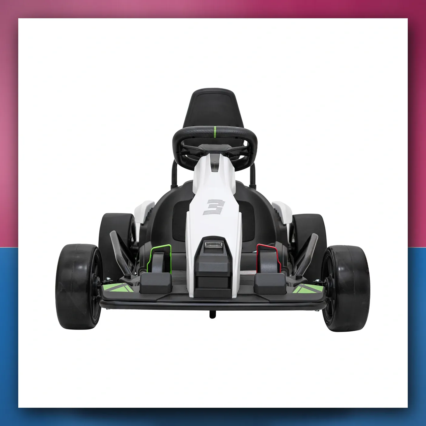 Gokart Brzo 3 Drift na akumulator za djecu - bijeli + Funkcija drifta + Motori 2x150W + Radio LED + Pojasevi - slika 1