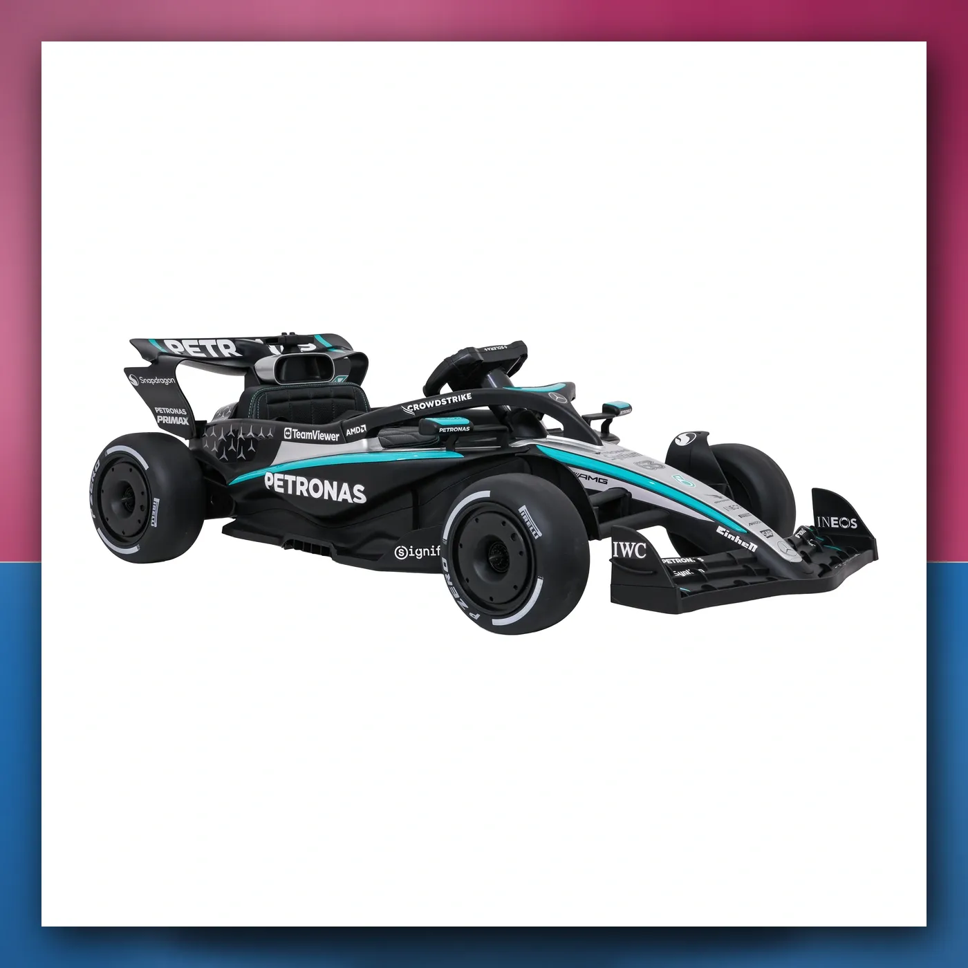 Bolid na akumulator Mercedes-AMG PETRONAS F1 crni s daljinskim upravljačem