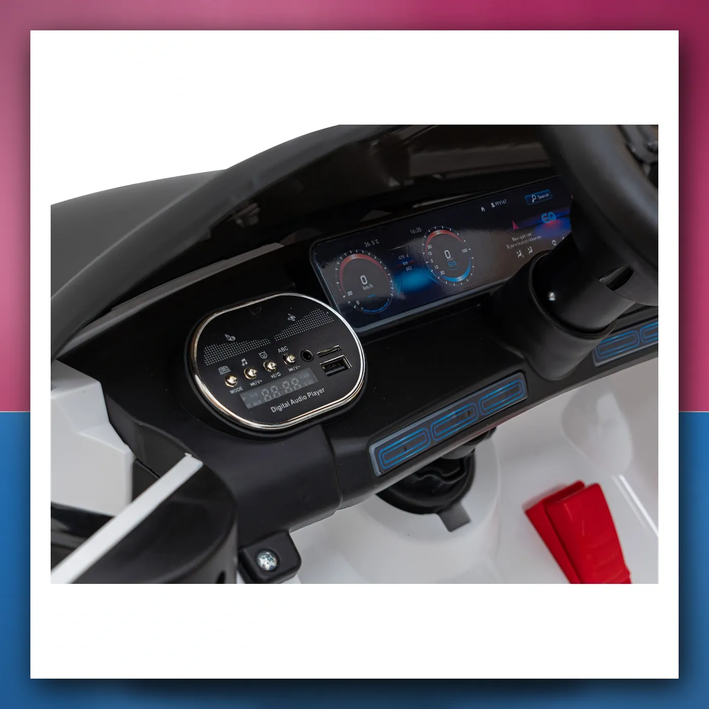 Mercedes Benz AMG EQA za djecu bijeli + Daljinski upravljač + 5 - točkaste pojasevi + EVA + Zaslon MP3 + LED - slika 1