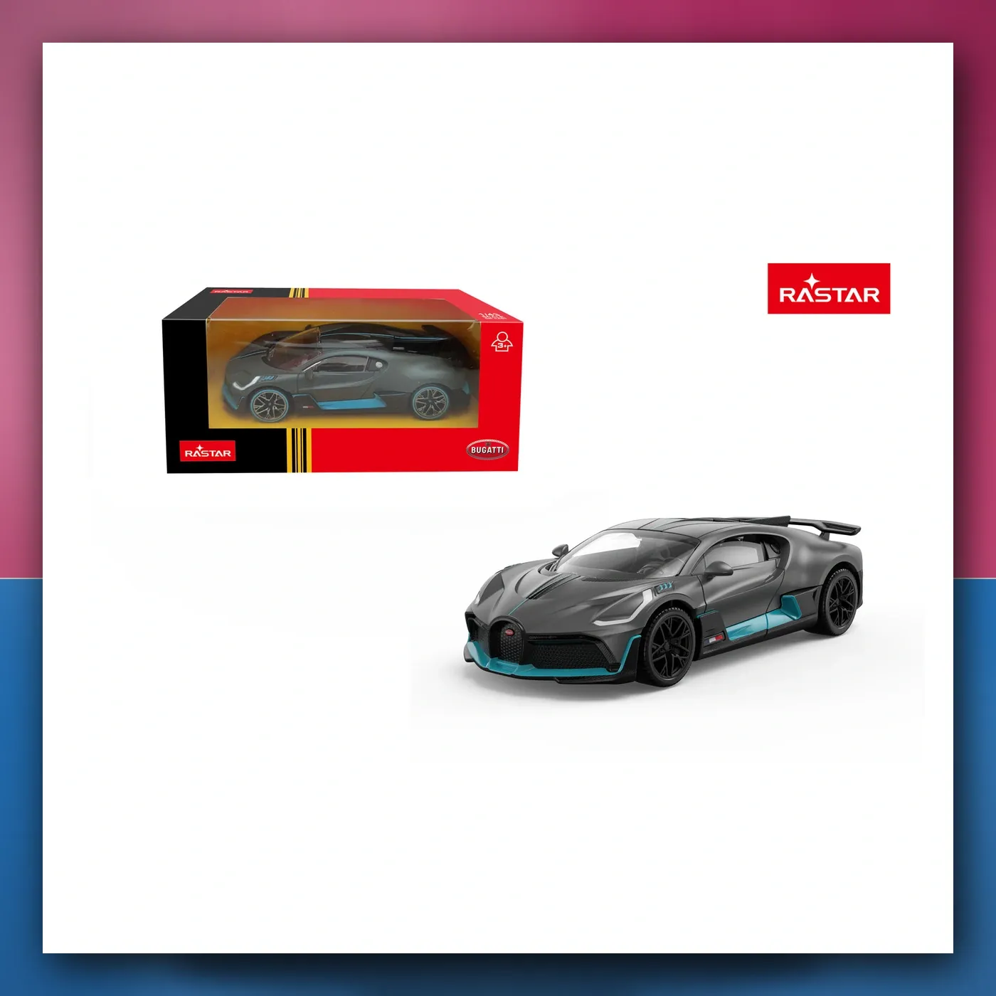 Metalni automobil Bugatti Divo sivi 1:43 RASTAR - slika 1