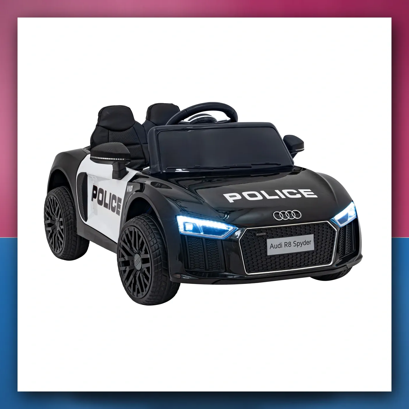 Audi R8 Policija na akumulator za djecu - + Daljinski upravljač + EVA + Lagani Start + MP3 + LED - slika 1