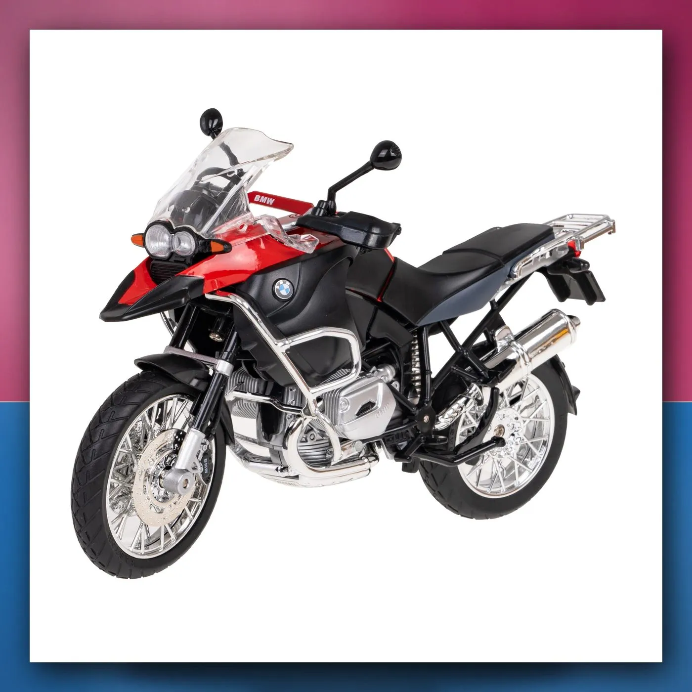 Motocikl BMW R 1200 GS crveni RASTAR 1:9 metalni model