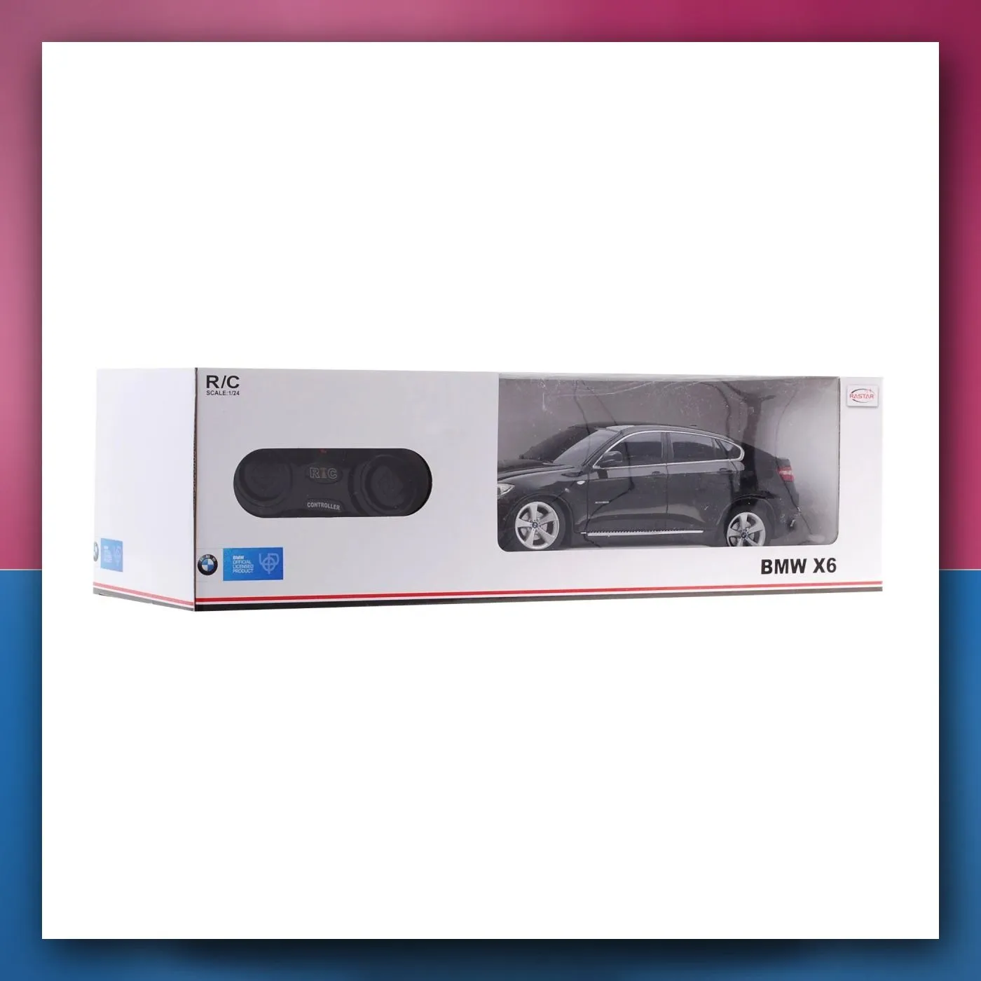 BMW X6 crni RASTAR SUV model 1:24 na daljinsko upravljanje + daljinski upravljač