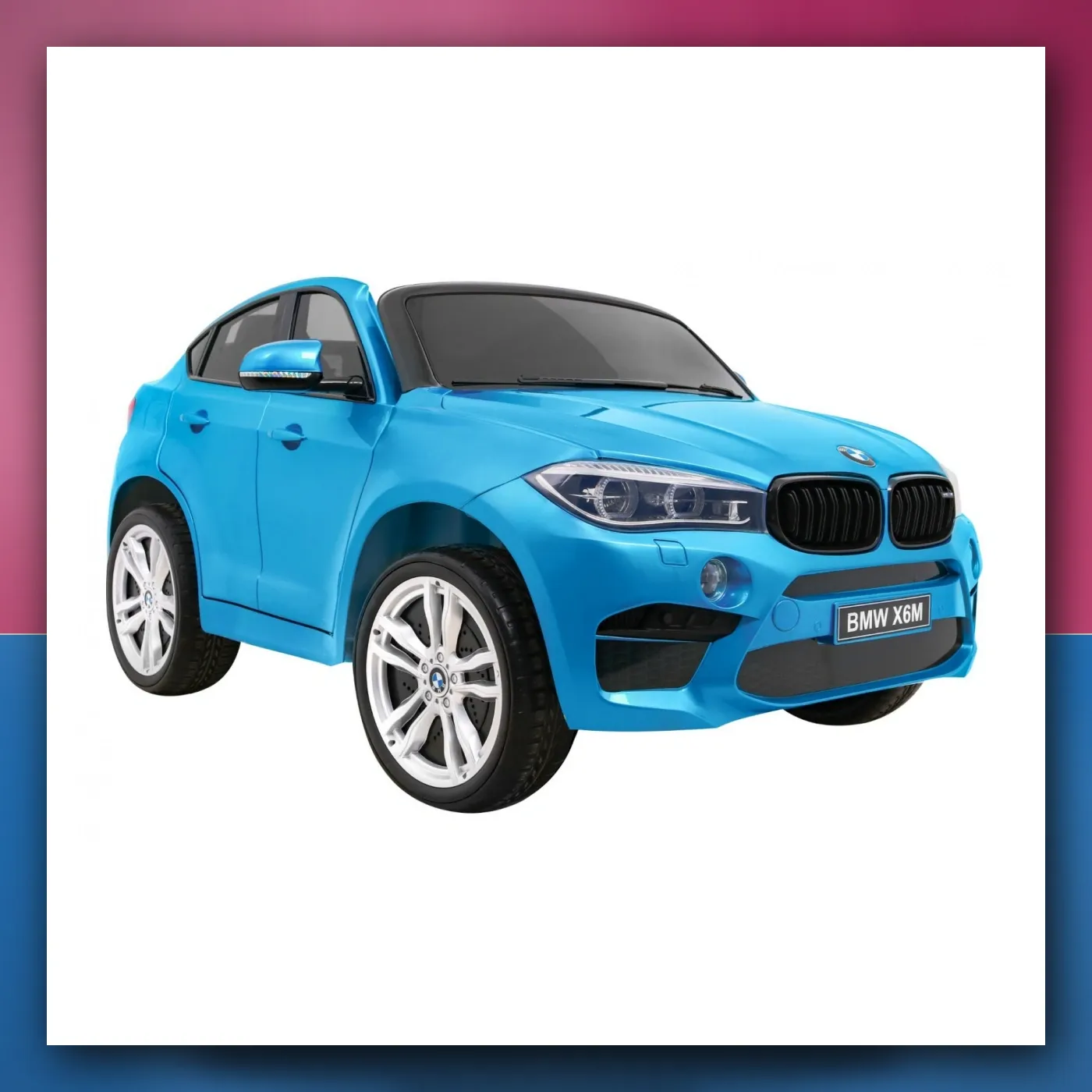 SUV BMW X6M XXL za 2 djecu Lakir plavi + Daljinski upravljač - slika 1