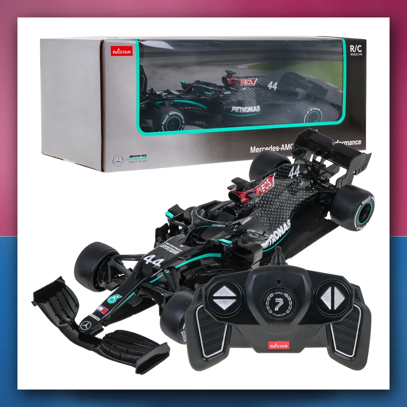 Mercedes-AMG F1 W11 EQ Performance RASTAR model 1:18 bolid na daljinsko upravljanje + daljinski upravljač - slika 1