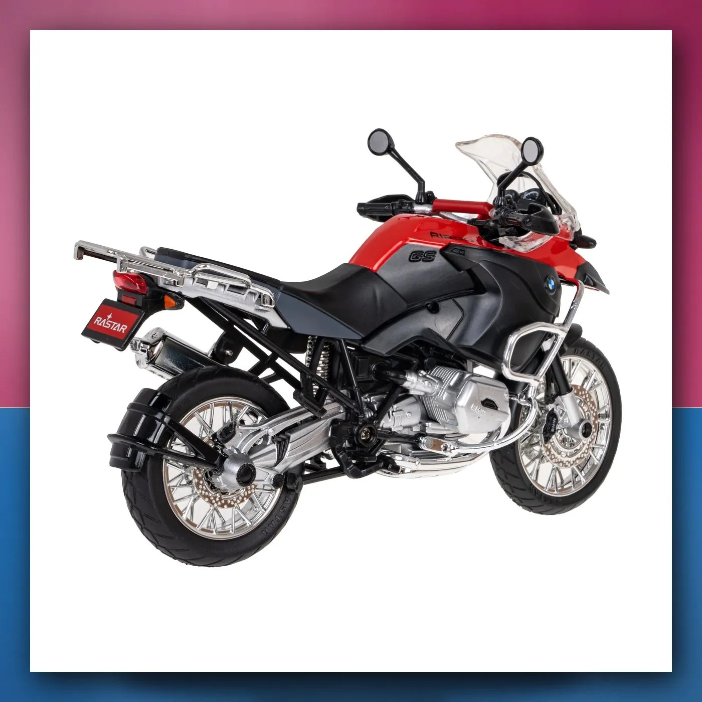 Motocikl BMW R 1200 GS crveni RASTAR 1:9 metalni model
