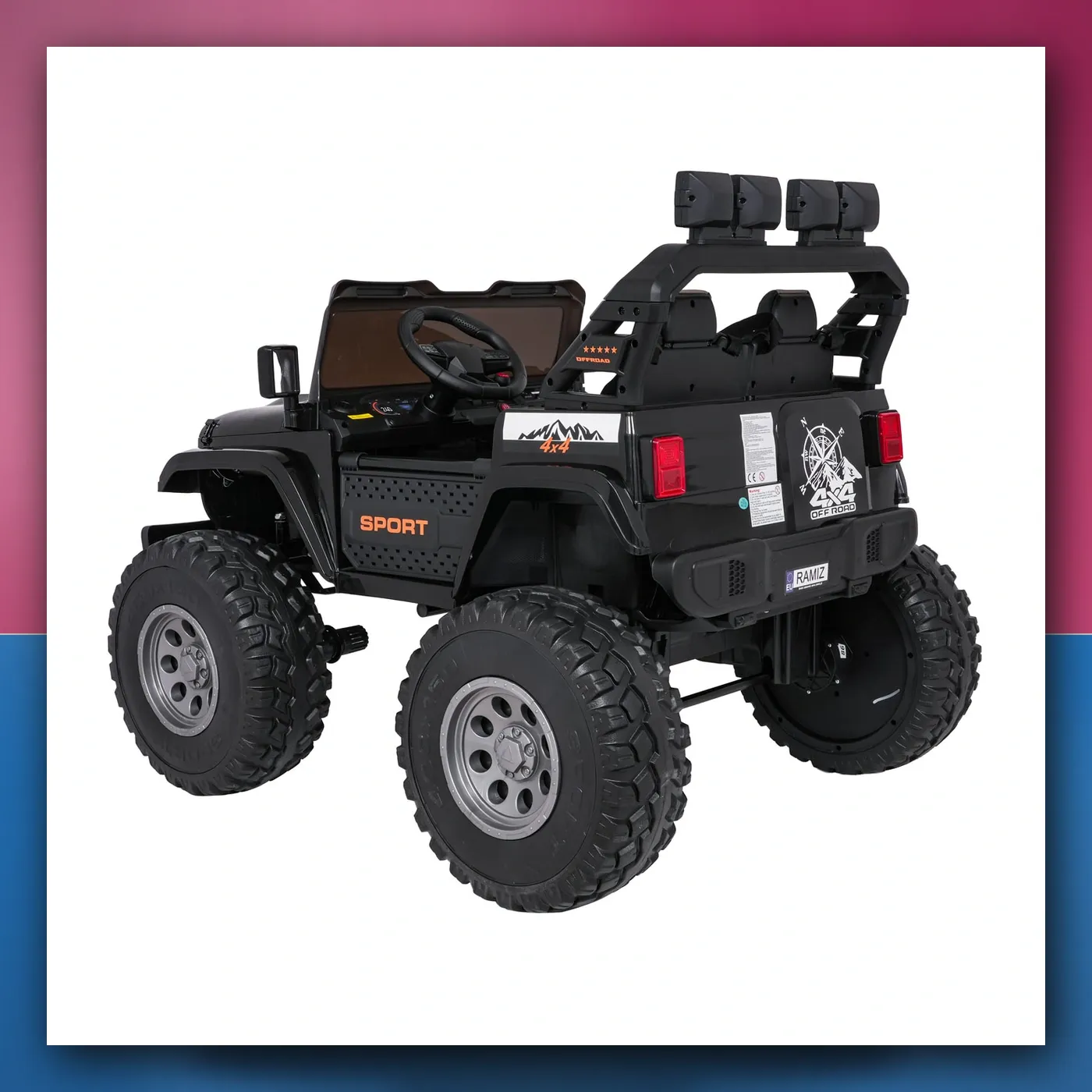 Auto na akumulator Ekstremno Sport 4x4 Varijabla Veličina crni - slika 1