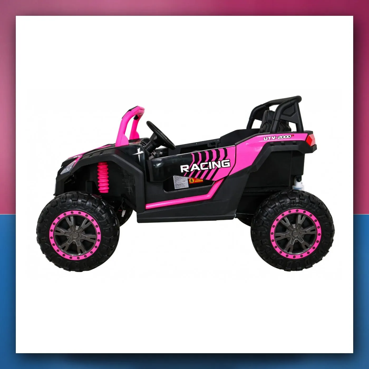 Buggy ATV Racing na akumulator za 2 djece ružičasti + 4×4 + daljinski upravljač + lagani start + MP3 + LED