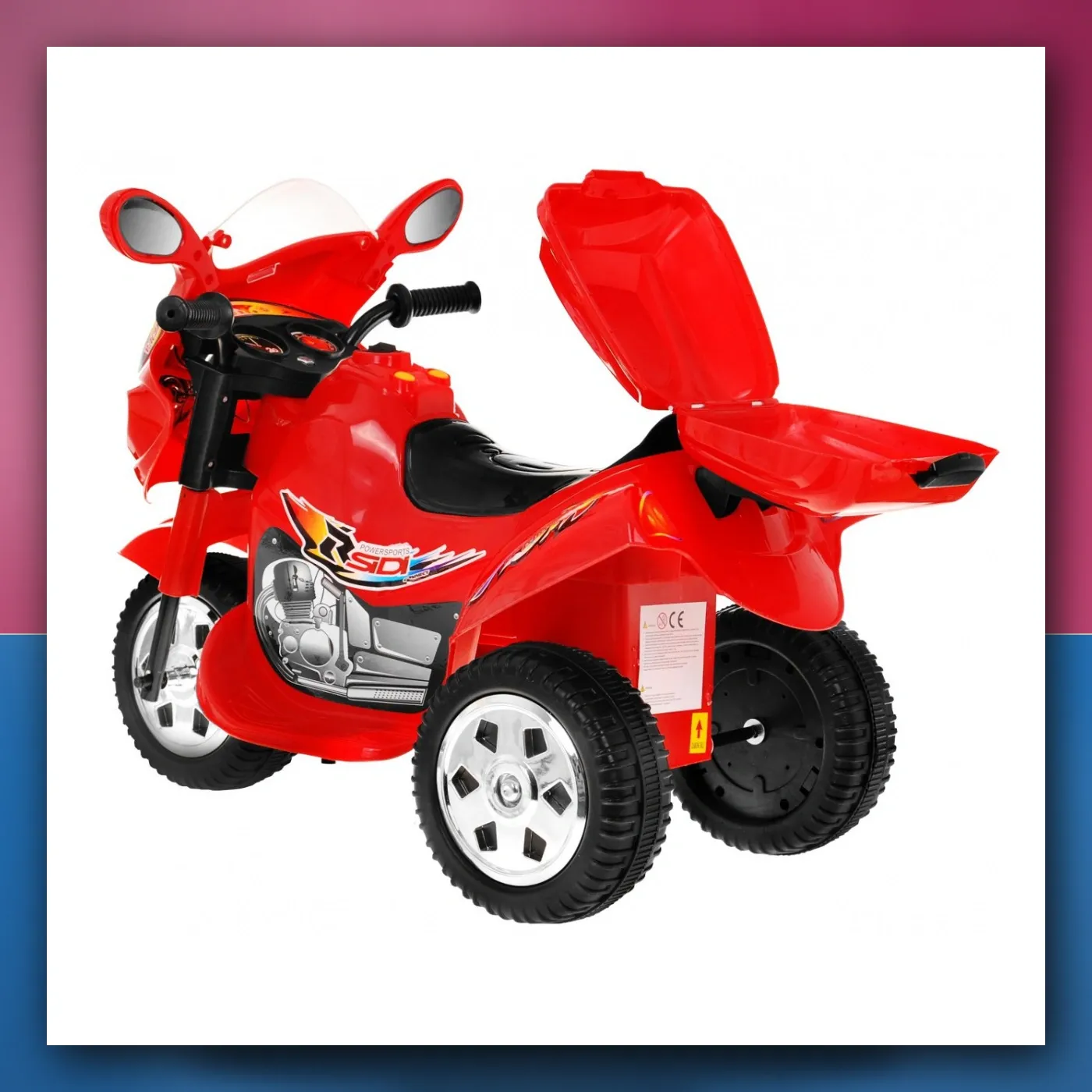 Motorić Trokotač BJX - 088 električni za najmlađih crveni + Zvukovi + Svjetla - slika 1