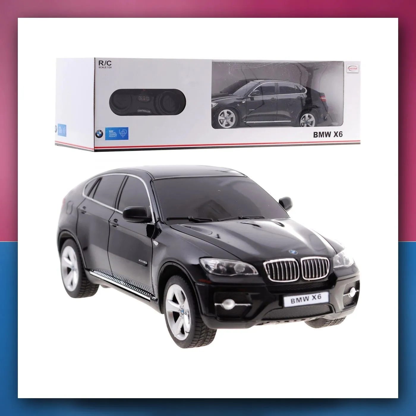 BMW X6 crni RASTAR SUV model 1:24 na daljinsko upravljanje + daljinski upravljač