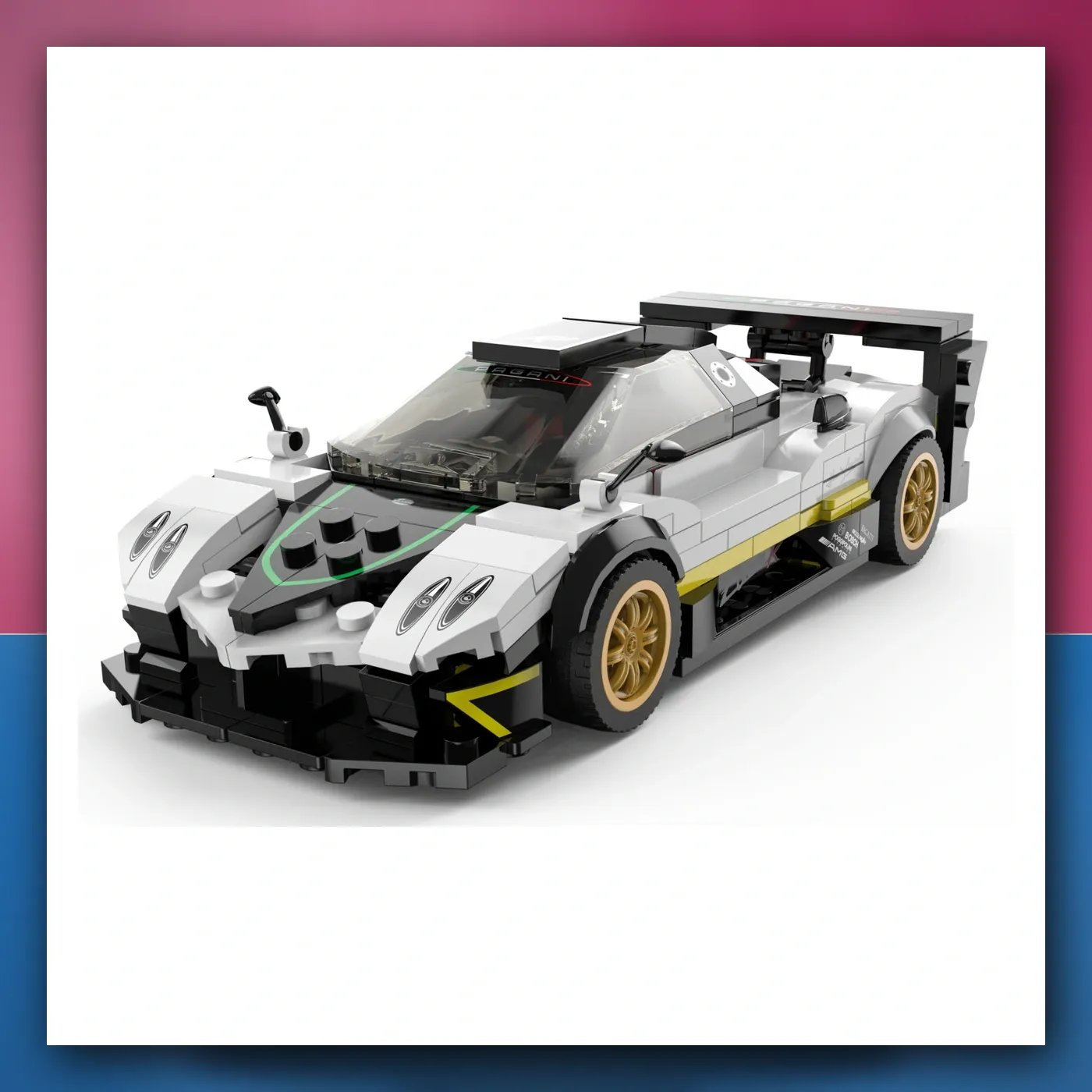 Mali auto 1: 28 Pagani Zonda R Kocke bijeli RASTAR - slika 1