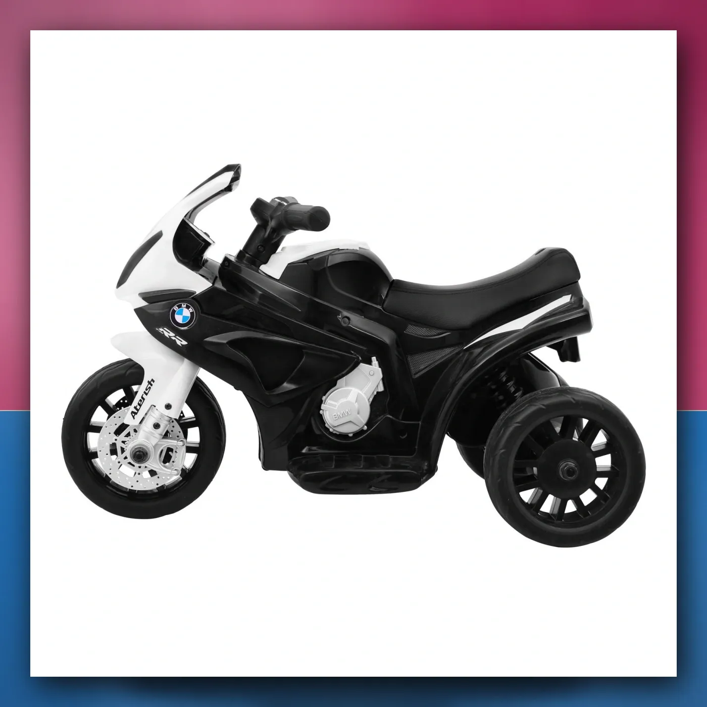 Motor BMW S1000 RR Mini na akumulator za djecu - crni + 3 kotači + Zvukovi + LED - slika 1