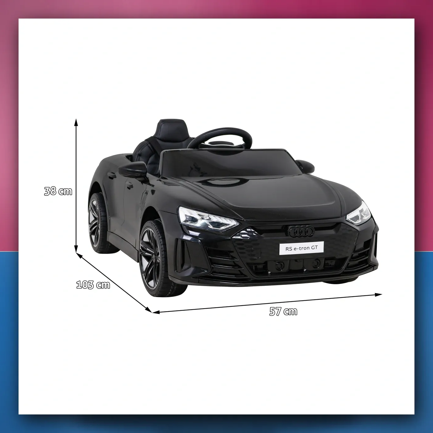 Audi RS E - Tron GT na akumulator crni + Daljinski upravljač + Pogon 4x4 + Radio + MP3 + LED + EVA - slika 1