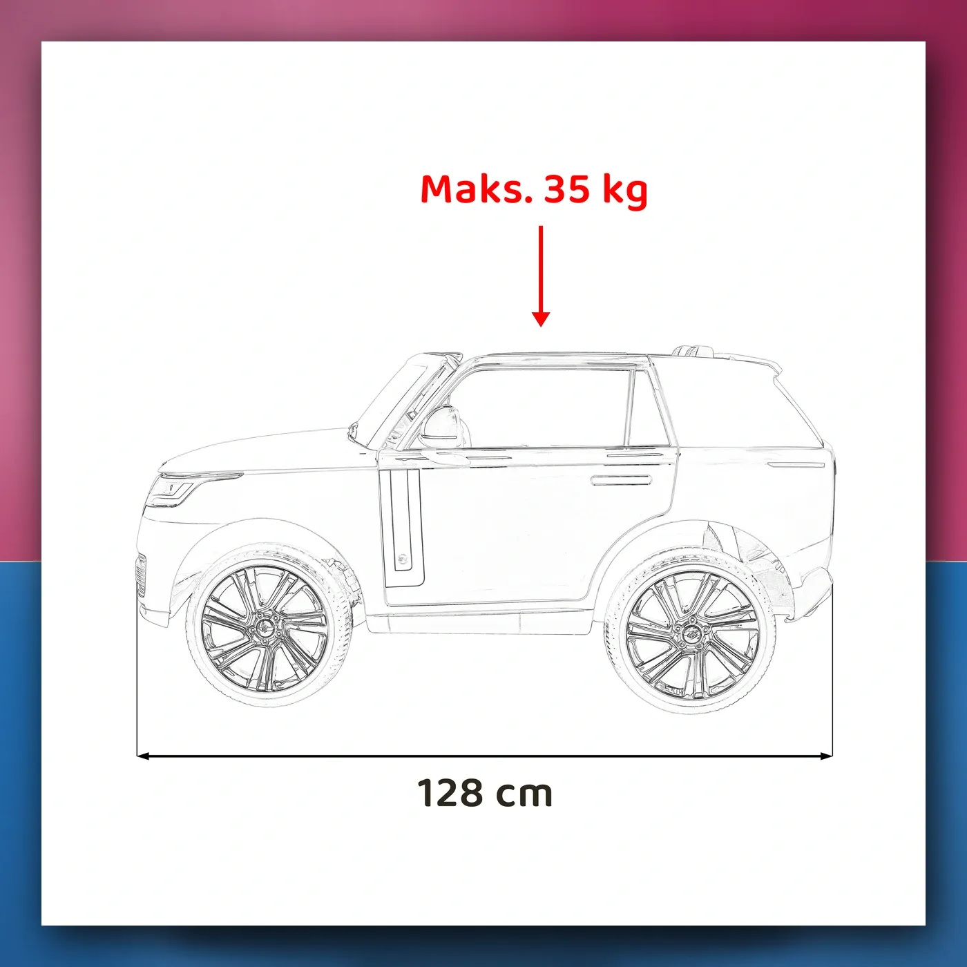 Auto na akumulator Range Rover SUV Lift crni - slika 1