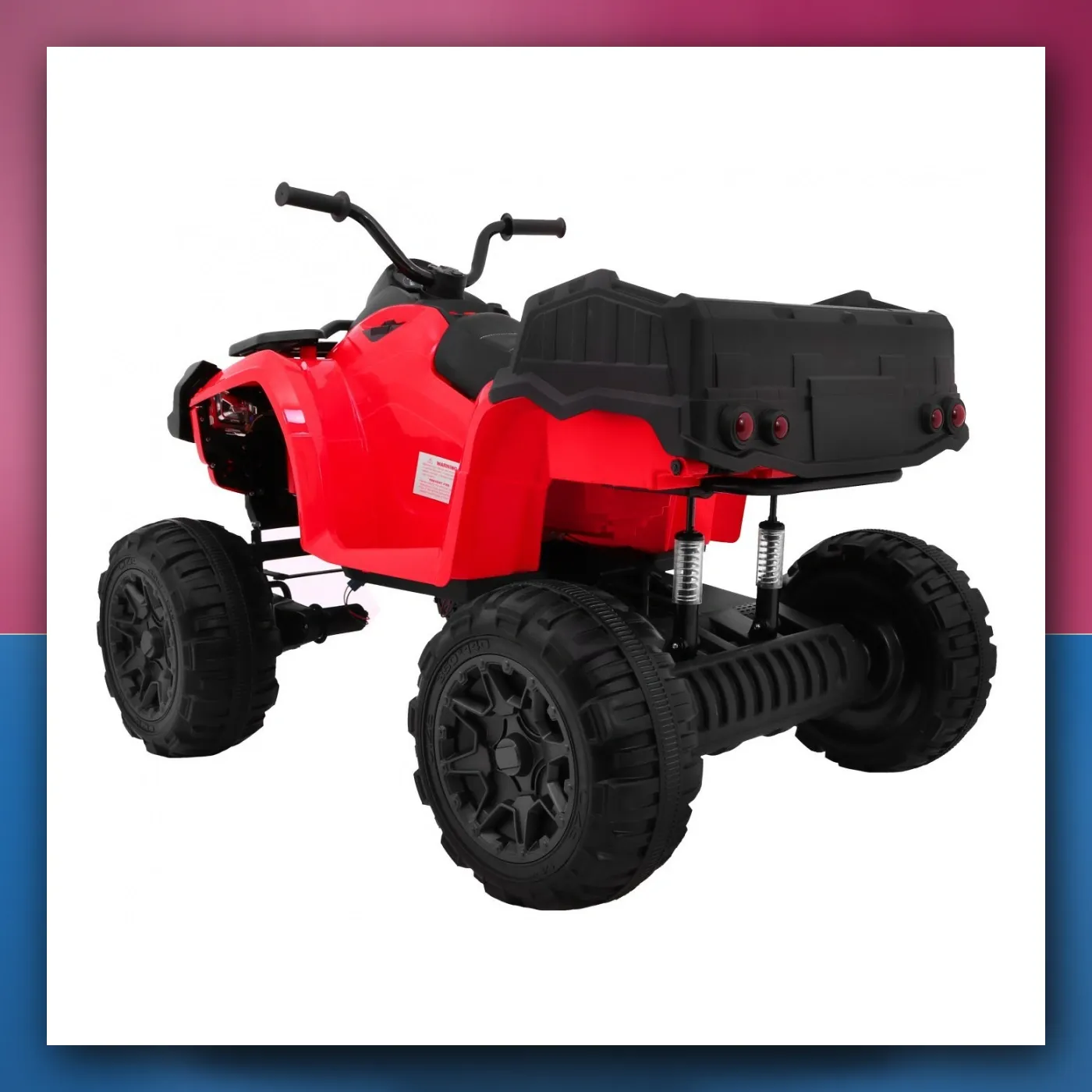 Četverocikl XL ATV na akumulator za djecu - crveni + Pogon 4x4 + Prtljažnik + Lagani Start + EVA + Audio + LED - slika 1