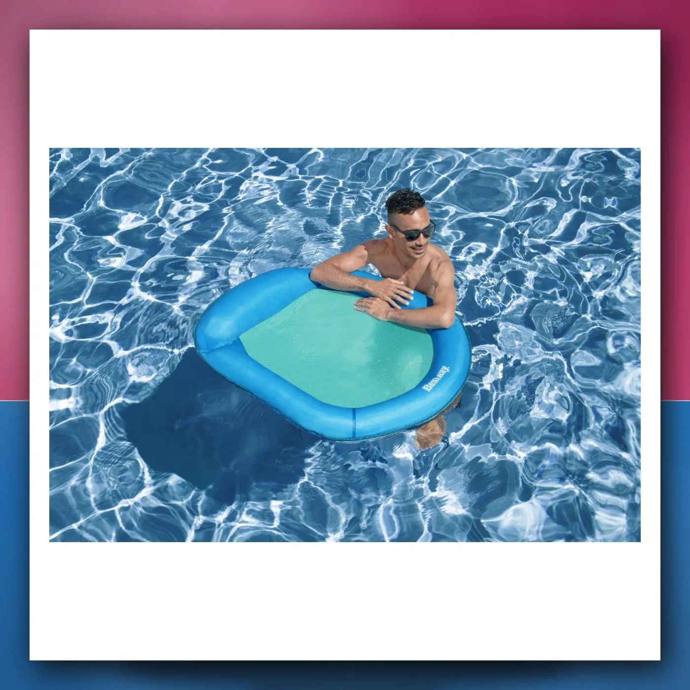 Madrac za plivanje 106 x 95 cm BESTWAY + mrežasto dno + naslon za glavu