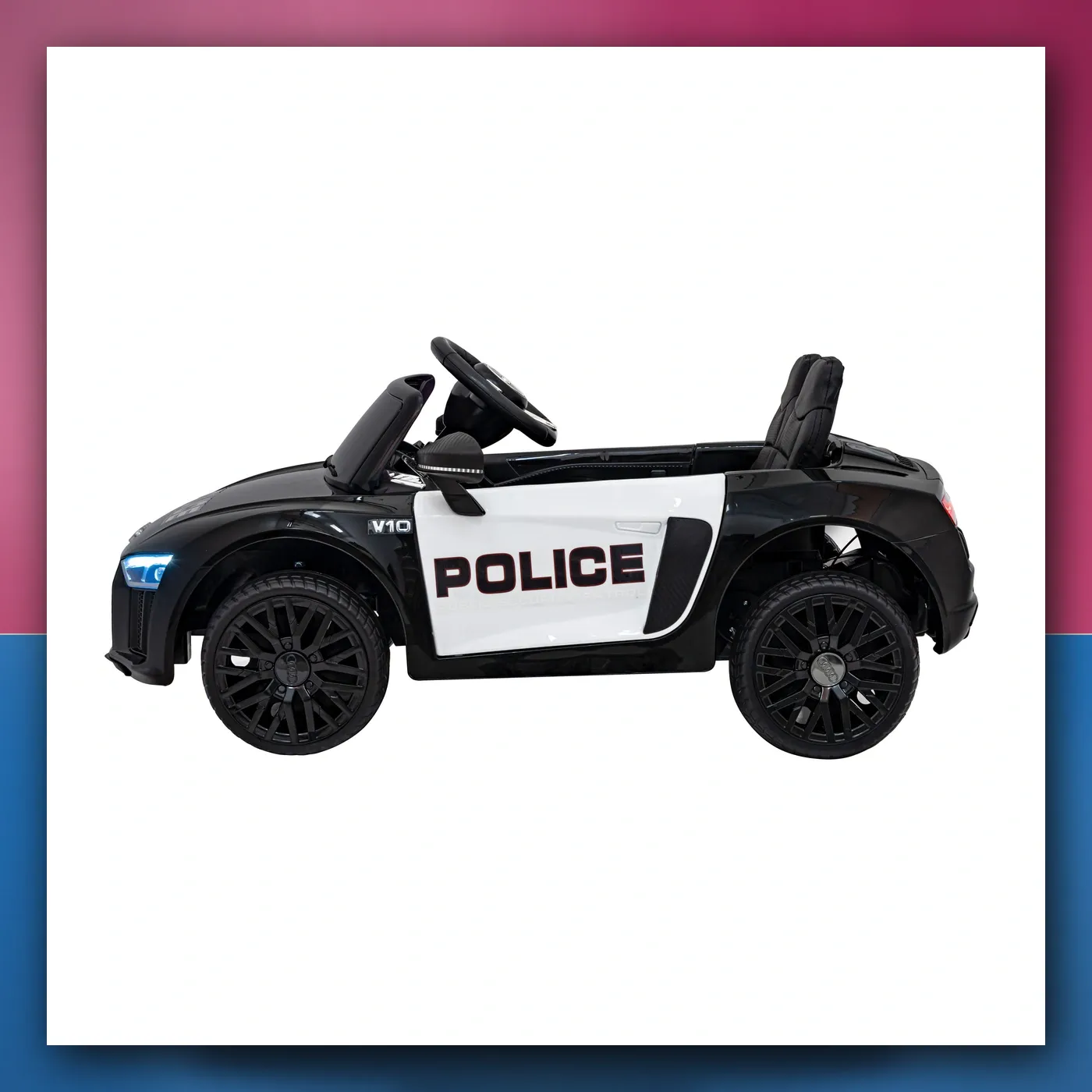 Audi R8 Policija na akumulator za djecu - + Daljinski upravljač + EVA + Lagani Start + MP3 + LED - slika 1