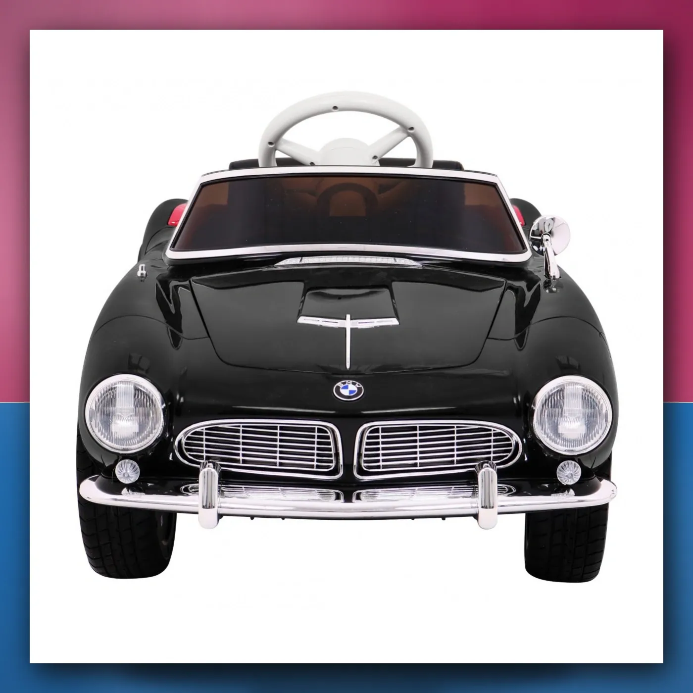 Mali auto BMW 507 Retro električne za djecu crni Roadster - slika 1