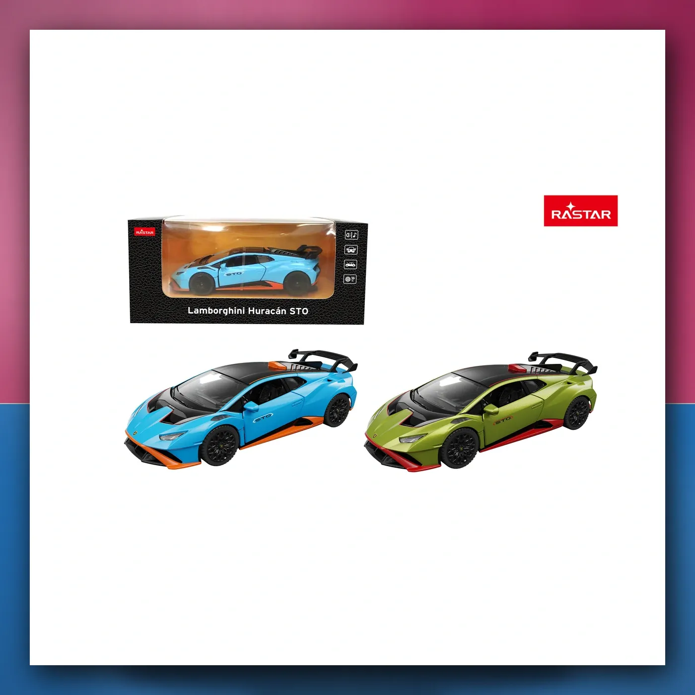 Metalni autić 1:32 Lamborghini Huracan STO plavi RASTAR - slika 1