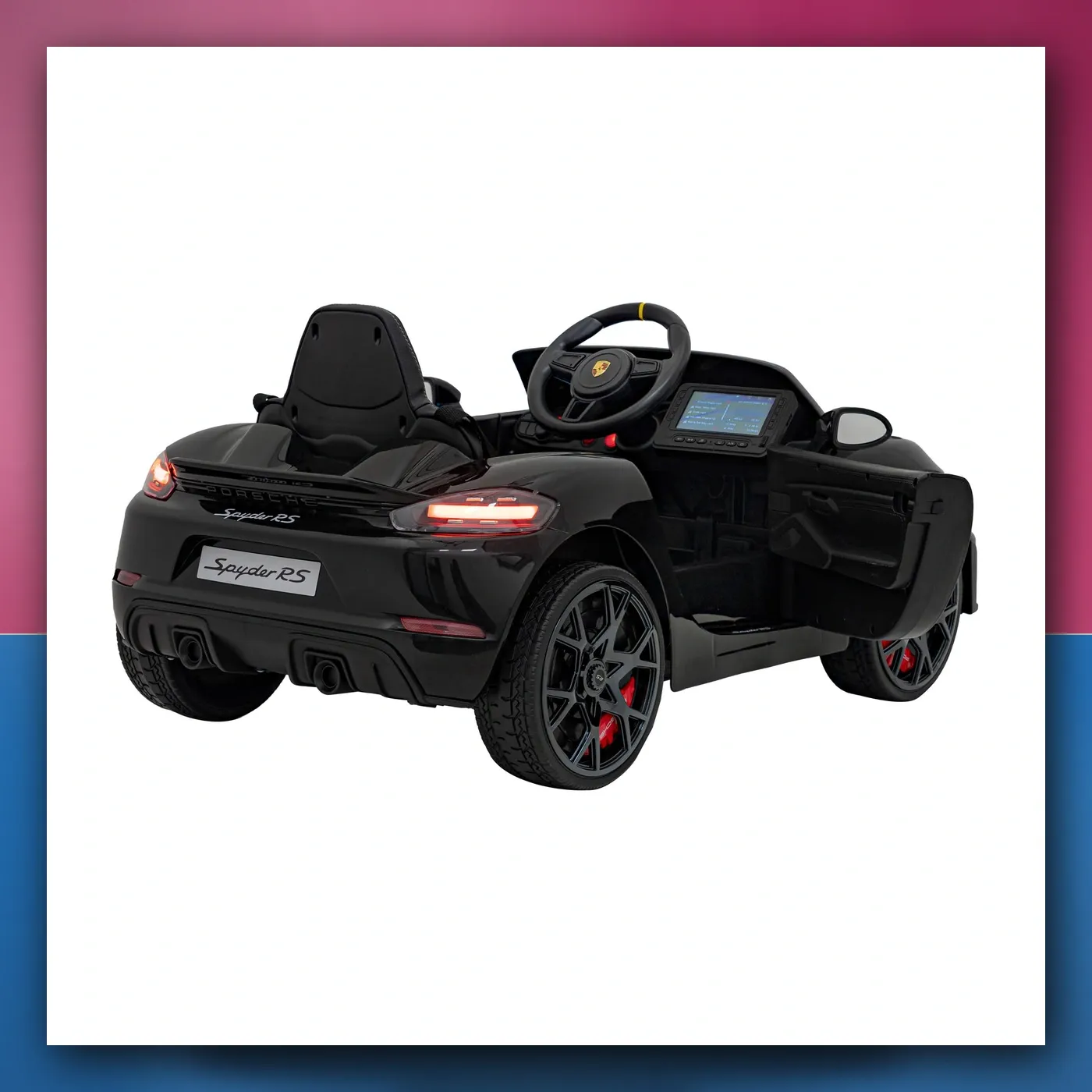 Auto na akumulator Porsche Spyder RS 718 crni MP4 - slika 1