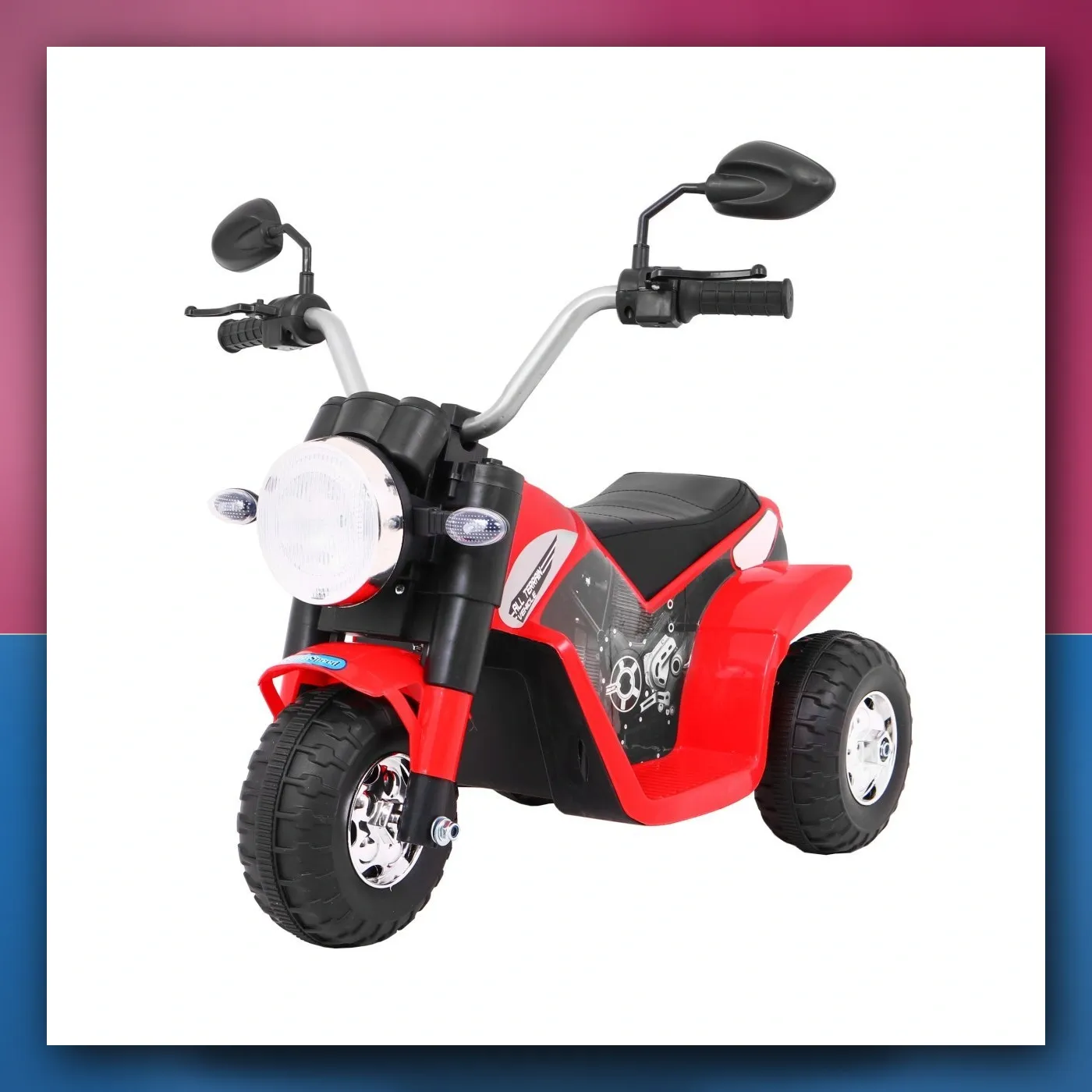 Motorić MiniBike na akumulator za djecu - crveni + Zvukovi + Svjetla LED + Eko koža - slika 1