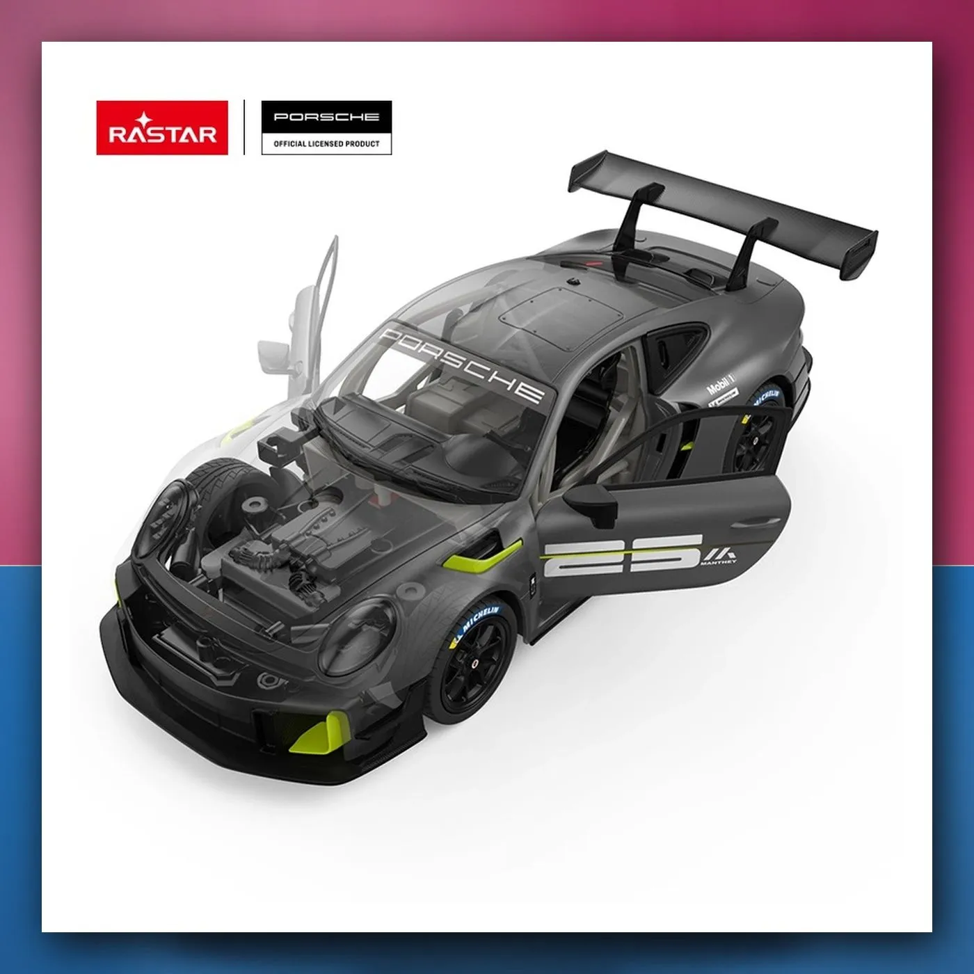 R/C Porsche 911 GT2 RS Clubsport 25 Building Kit 1:18 RASTAR