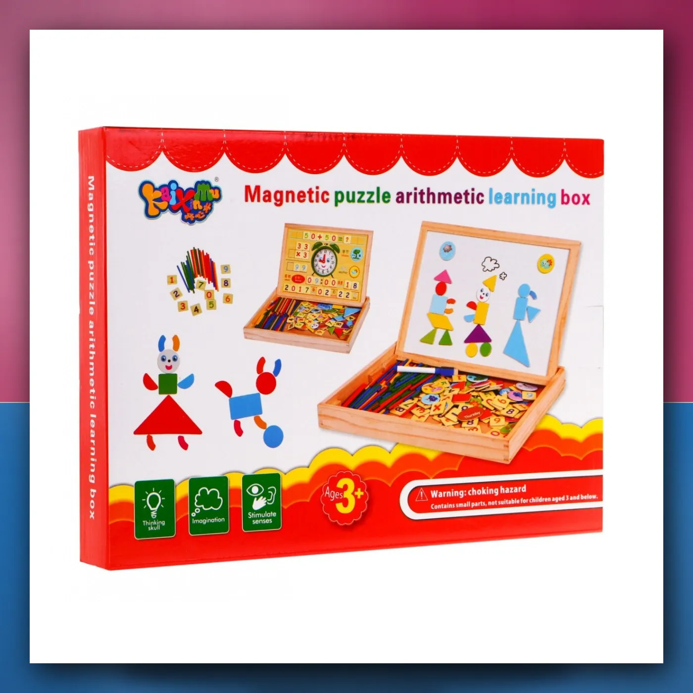 Drvena tabla magnetična za djecu 3 + set edukacijski + Dodaci - slika 1