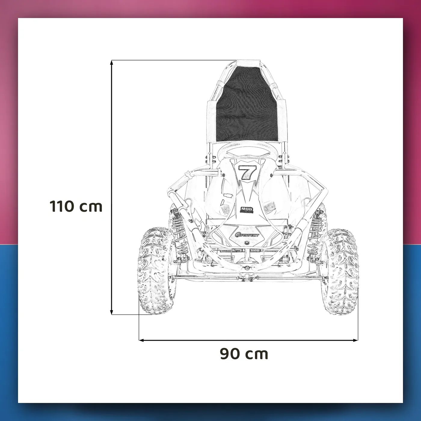 Auto na akumulator Gokart Motorni BLATO MONSTER narančasti - slika 1