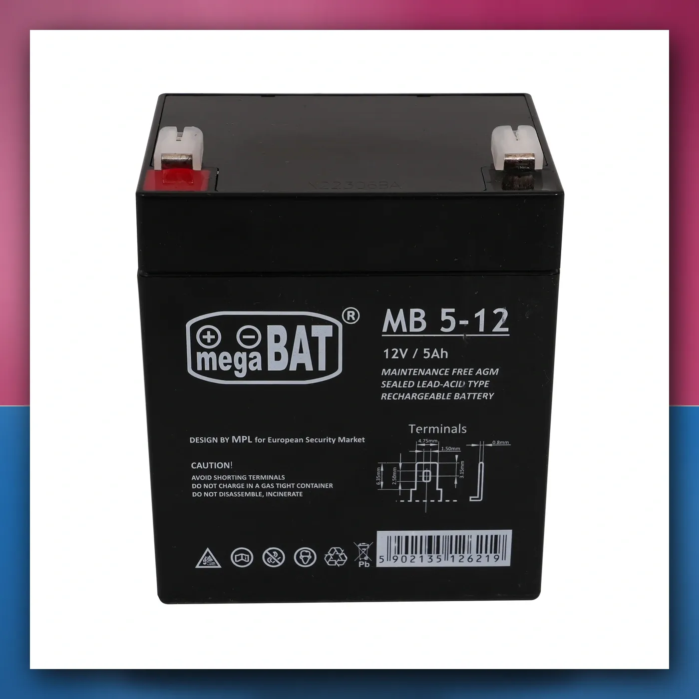 Dijelovi auta akumulator 12V / 5AH - slika 1