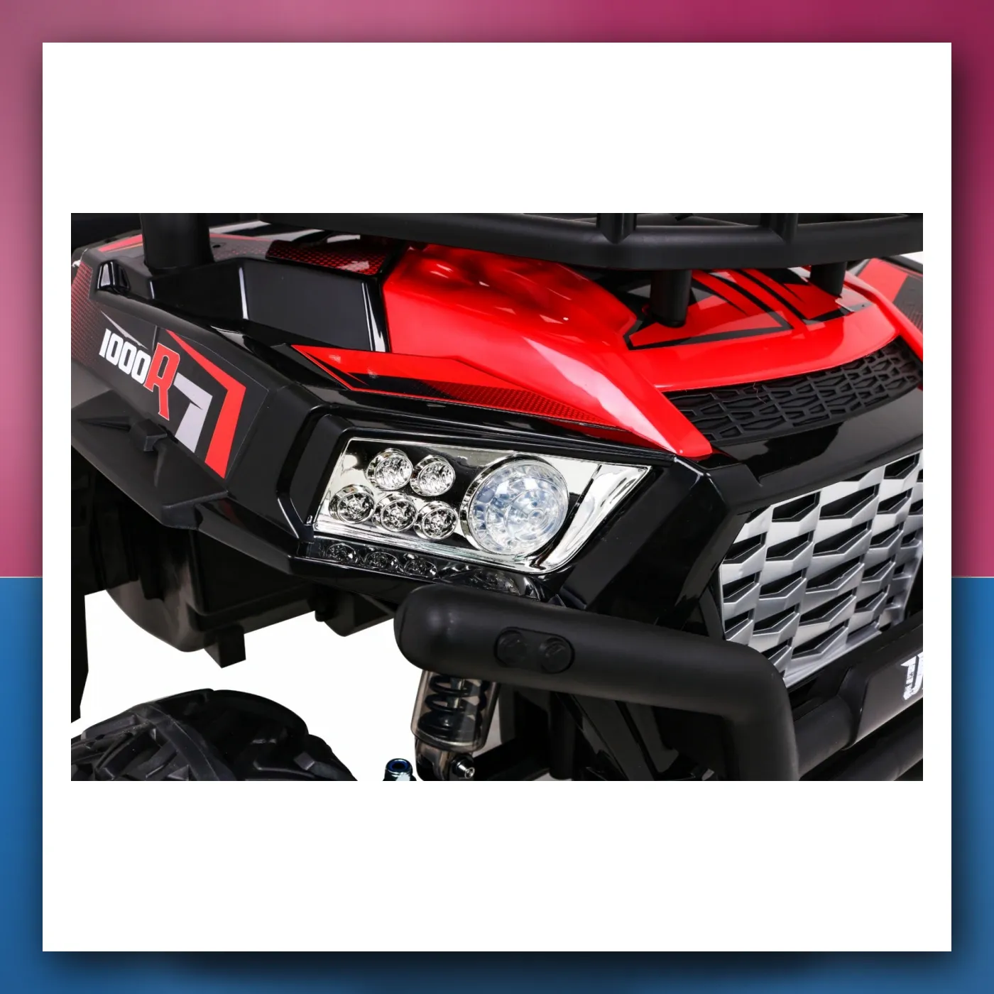Buggy UTV Terenska za djecu crveni + Daljinski upravljač + Prtljažnik + Lagani Start + EVA + MP3 + LED - slika 1