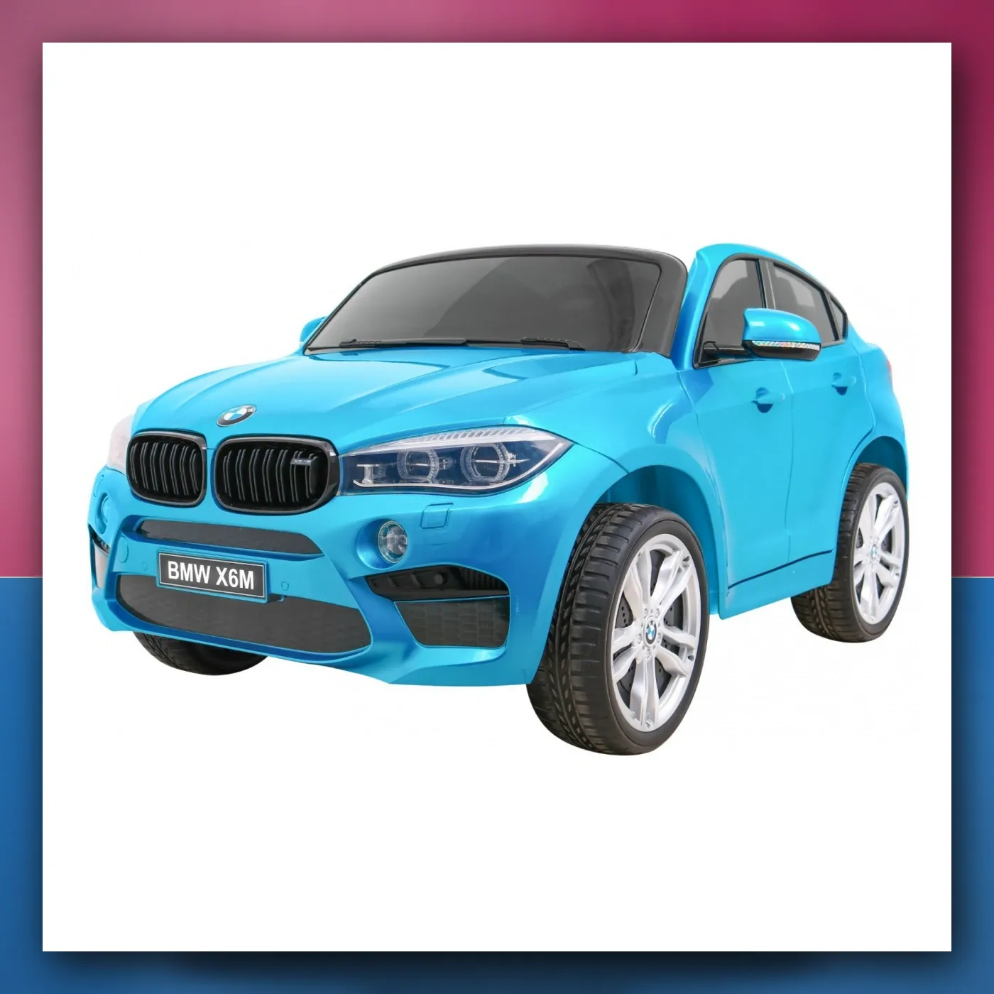 SUV BMW X6M XXL za 2 djecu Lakir plavi + Daljinski upravljač - slika 1