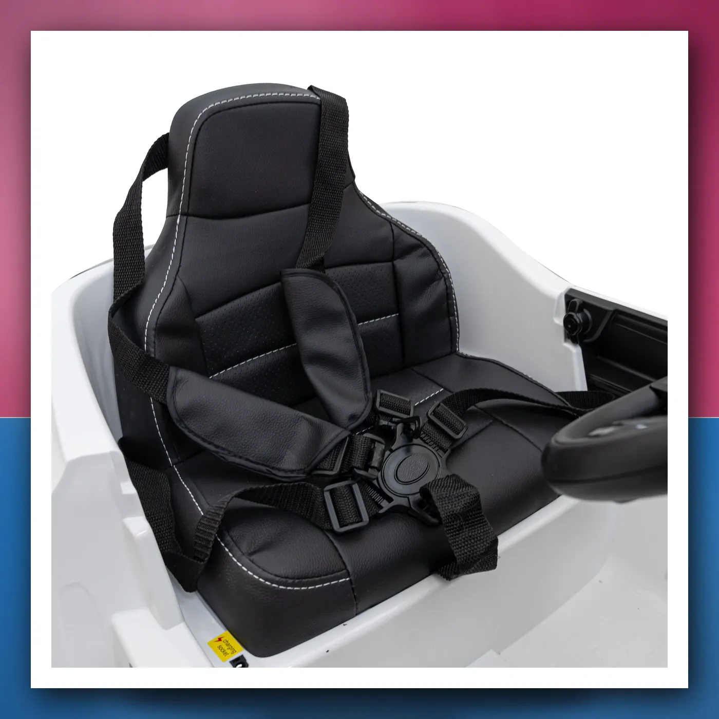 Mercedes Benz AMG EQA za djecu bijeli + Daljinski upravljač + 5 - točkaste pojasevi + EVA + Zaslon MP3 + LED - slika 1