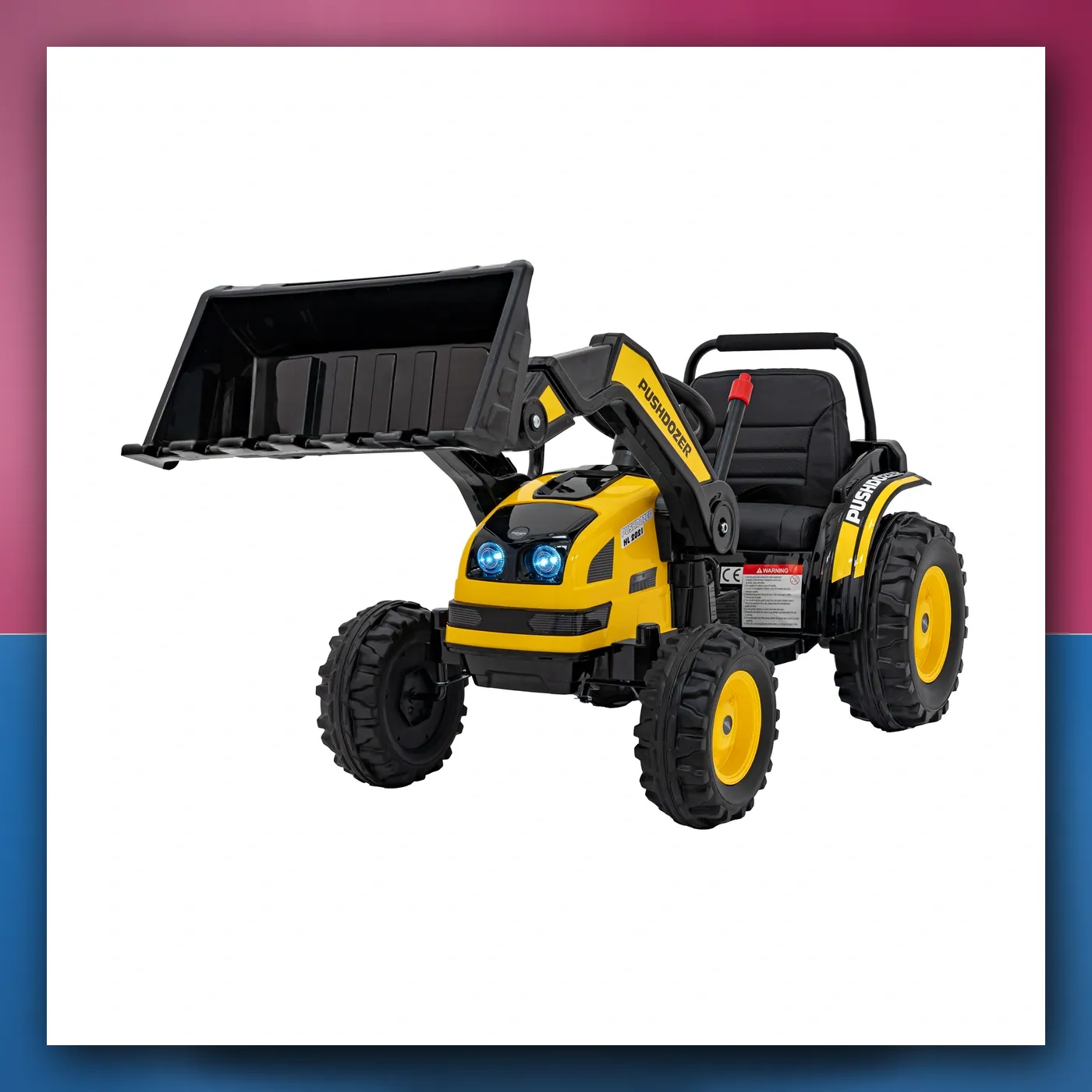 Bager Traktor na akumulator za djecu - žuti + Pokretni Ruka Žlica + Daljinski upravljač + Lagani Start + Radio FM + LED - slika 1