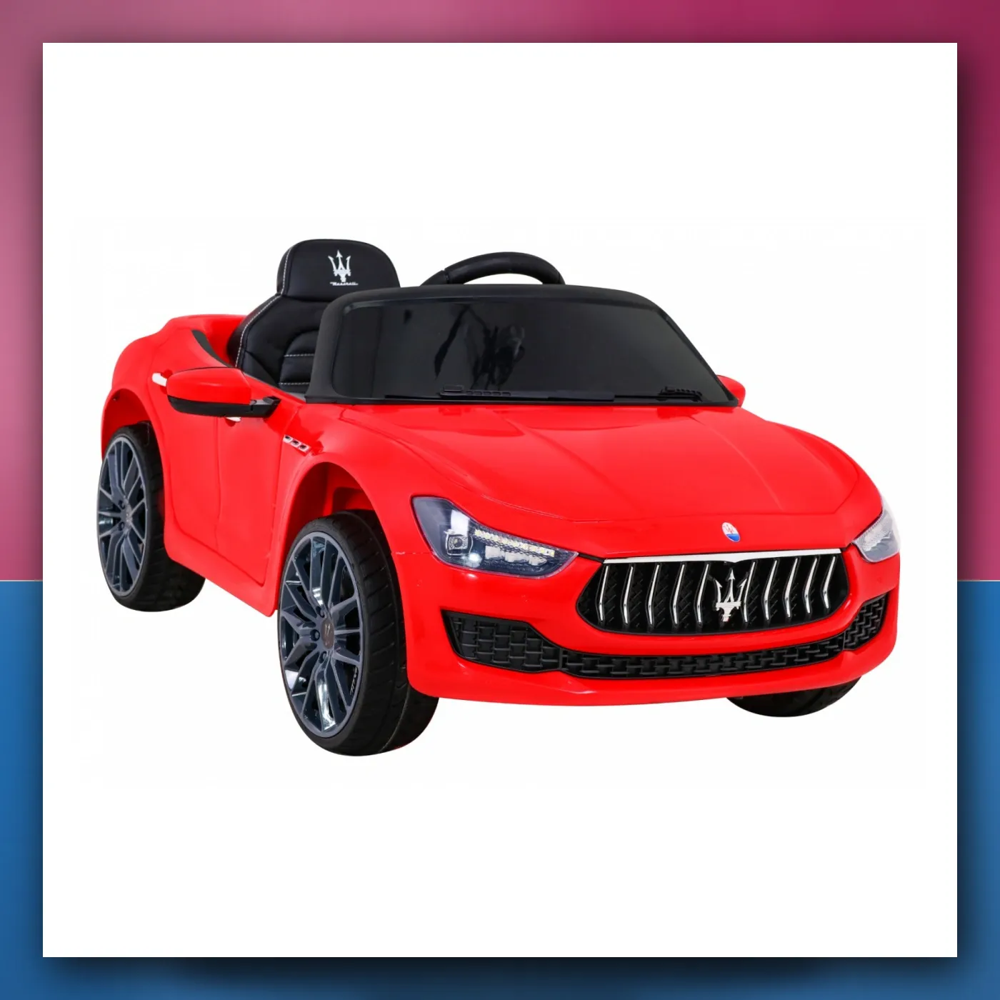 Maserati Ghibli na akumulator za djecu - crveni + Daljinski upravljač + Lagani Start + EVA + MP3 USB + LED - slika 1