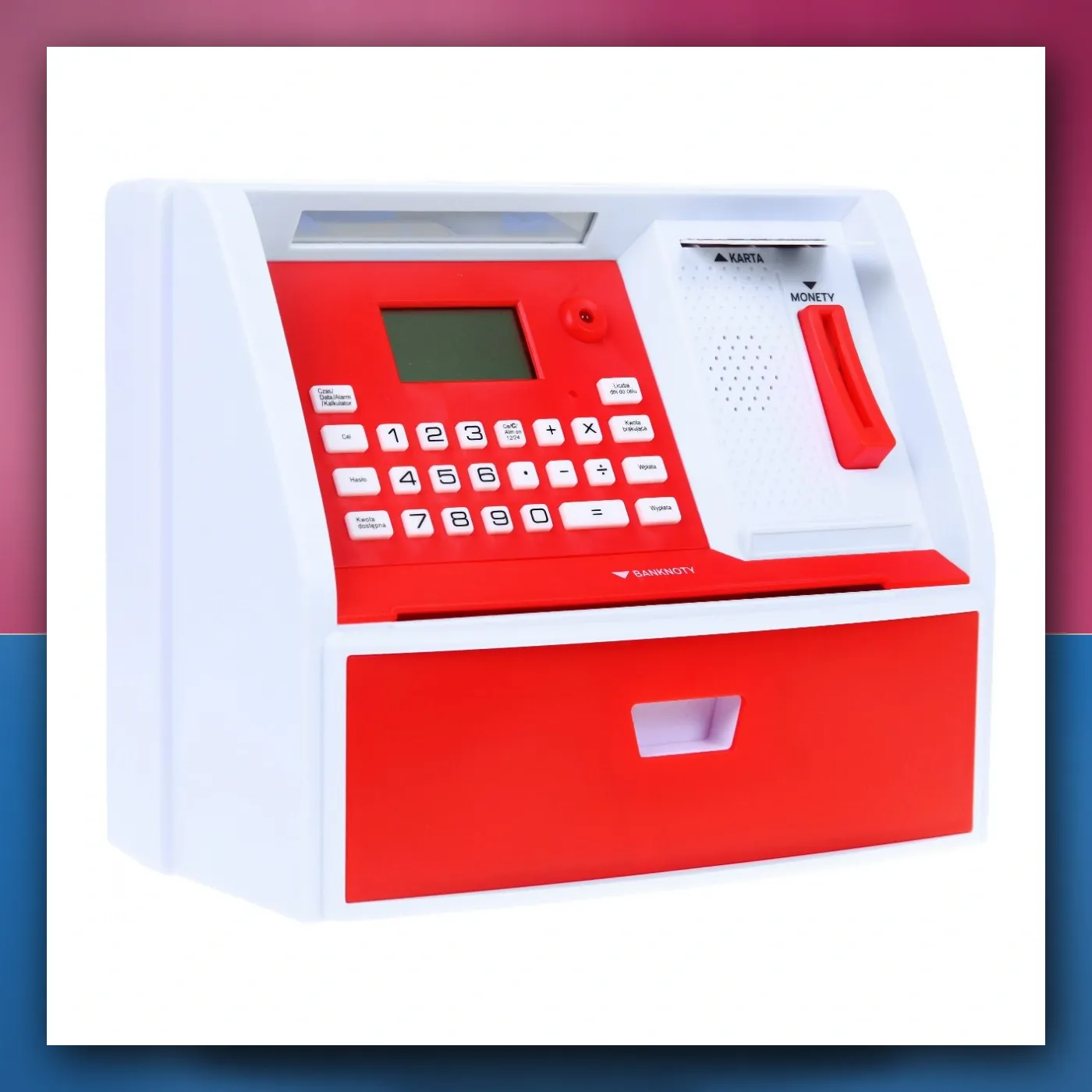 Bankomat s karticom Kasica za djecu 3 + crveni Interaktivne funkcije + Način štednje - slika 1