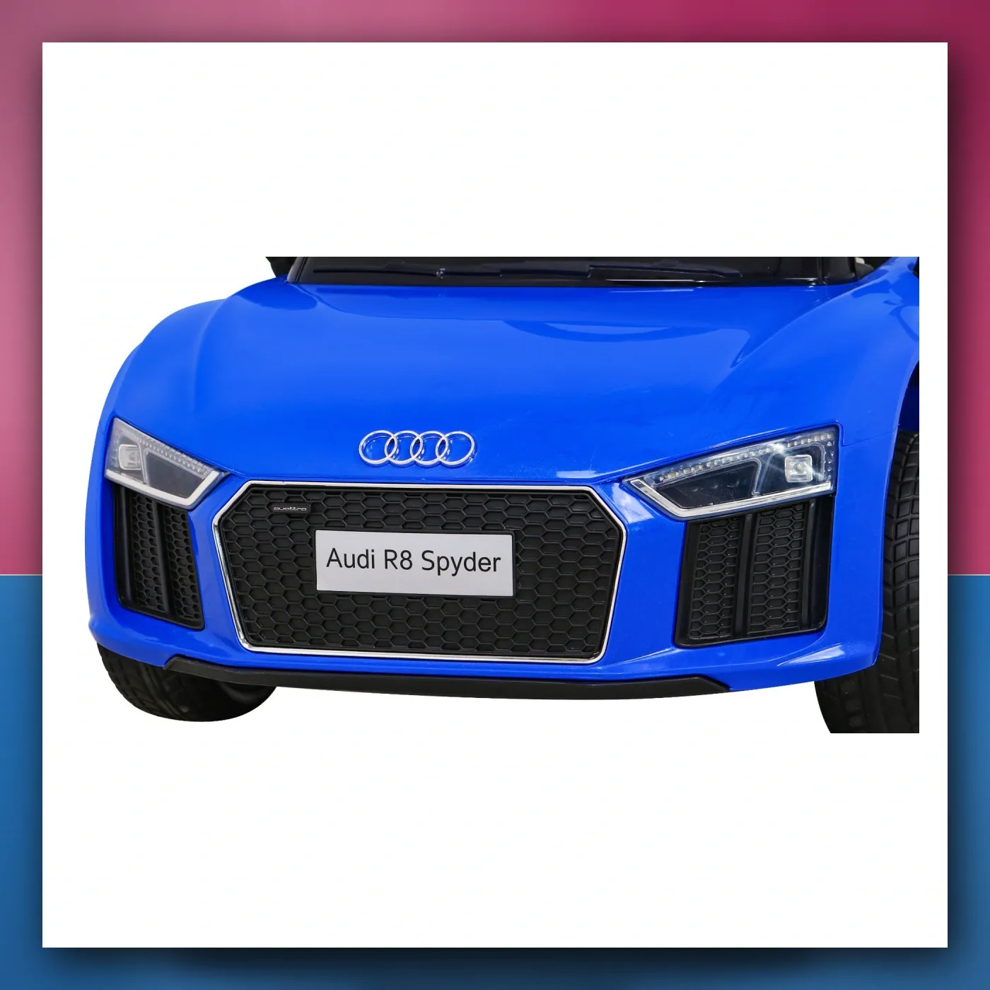 Audi R8 na akumulator za djecu - plavi + Daljinski upravljač + EVA + Lagani Start + MP3 + LED - slika 1