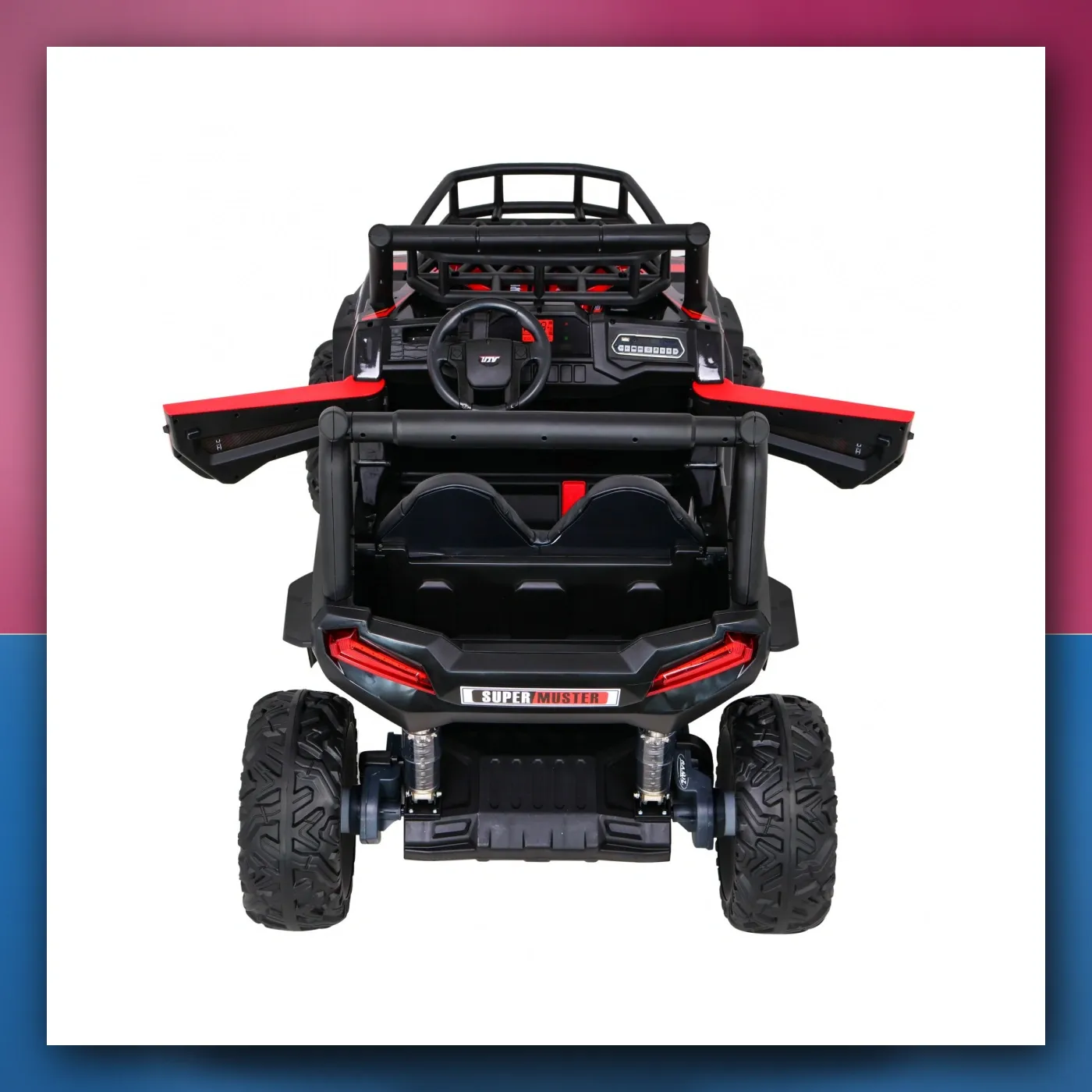 Buggy UTV Terenska za djecu crveni + Daljinski upravljač + Prtljažnik + Lagani Start + EVA + MP3 + LED - slika 1