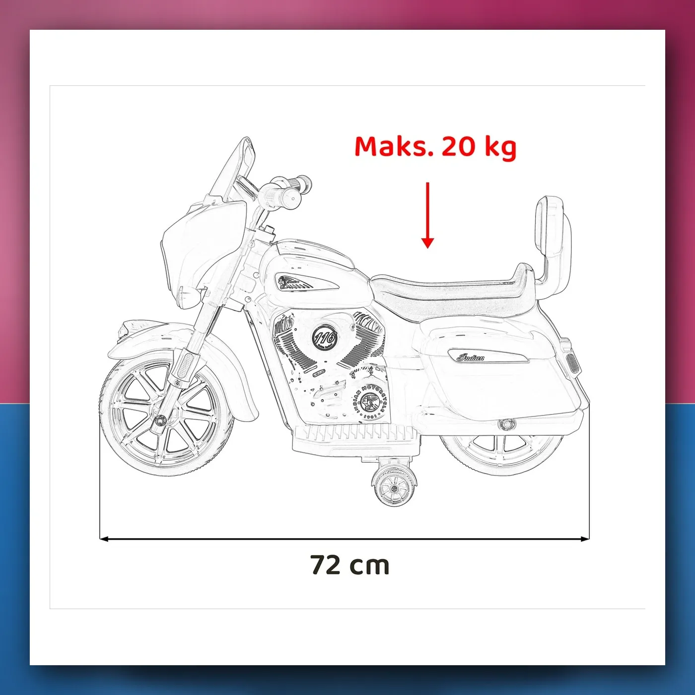 Auto na akumulator Sjekira INDIAN rozi - slika 1