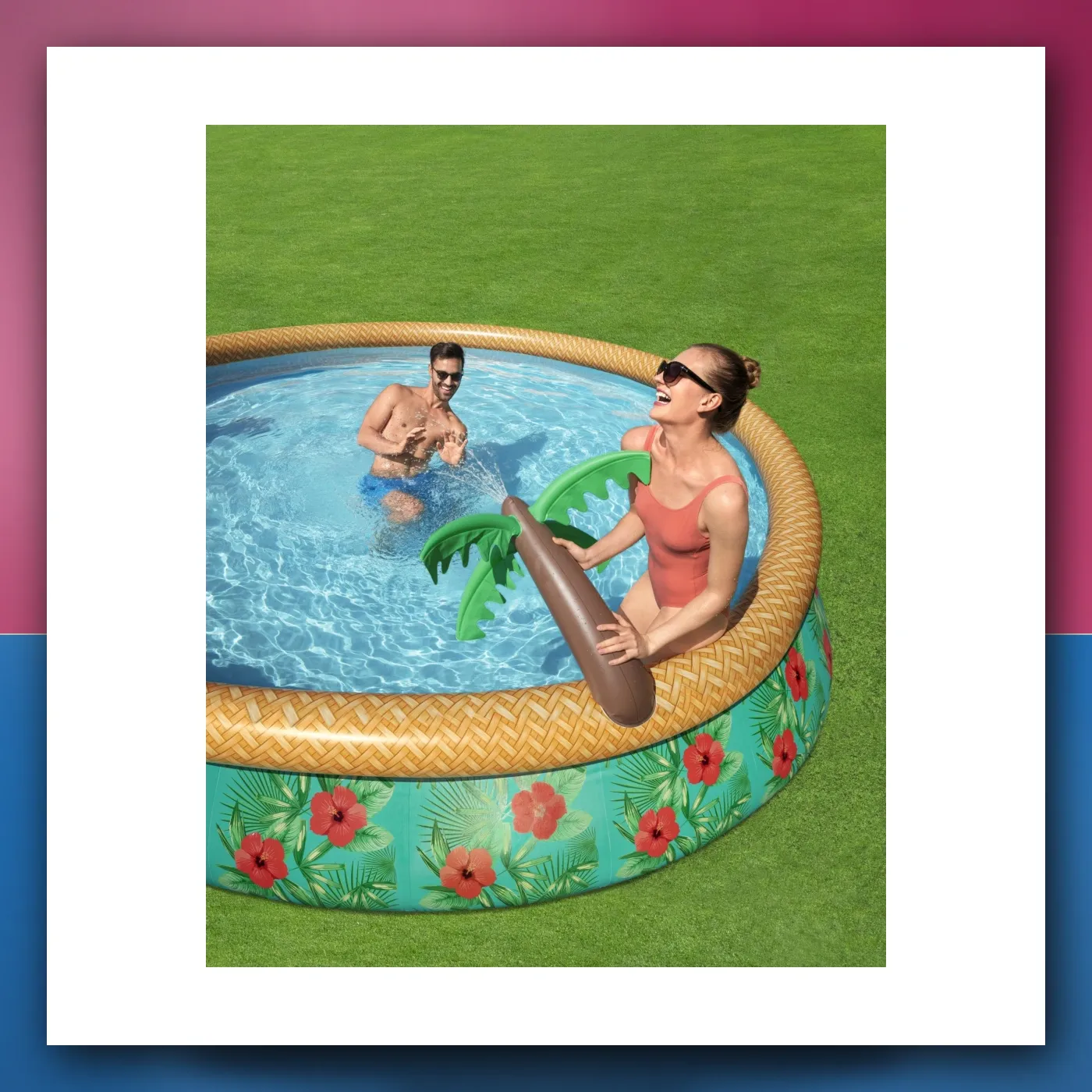 Bazenić razuporni s Tušem za djecu Tropski 457x84cm 15FT BESTWAY - slika 1