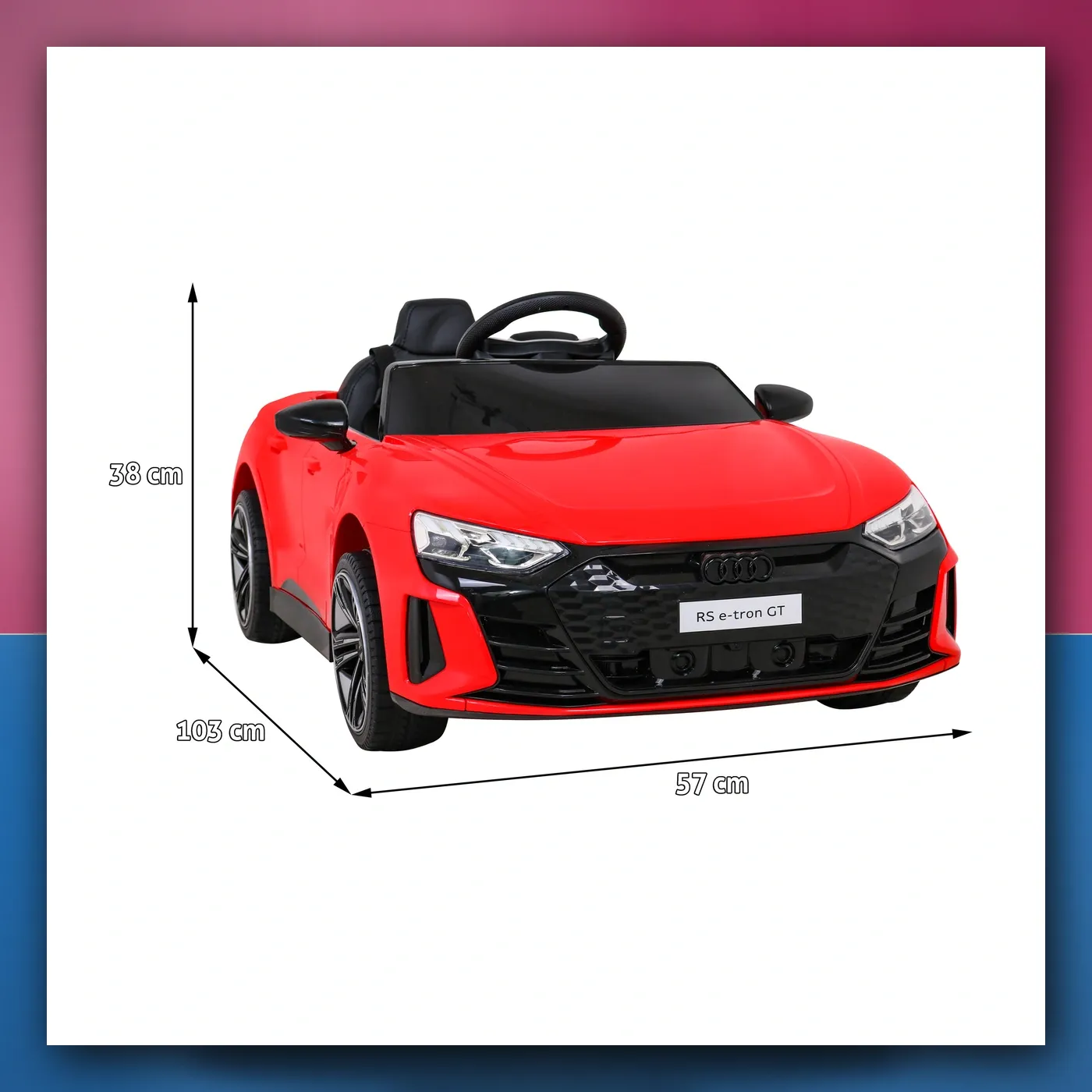 Audi RS E - Tron GT na akumulator crveni + Daljinski upravljač + Pogon 4x4 + Radio + MP3 + LED + EVA - slika 1